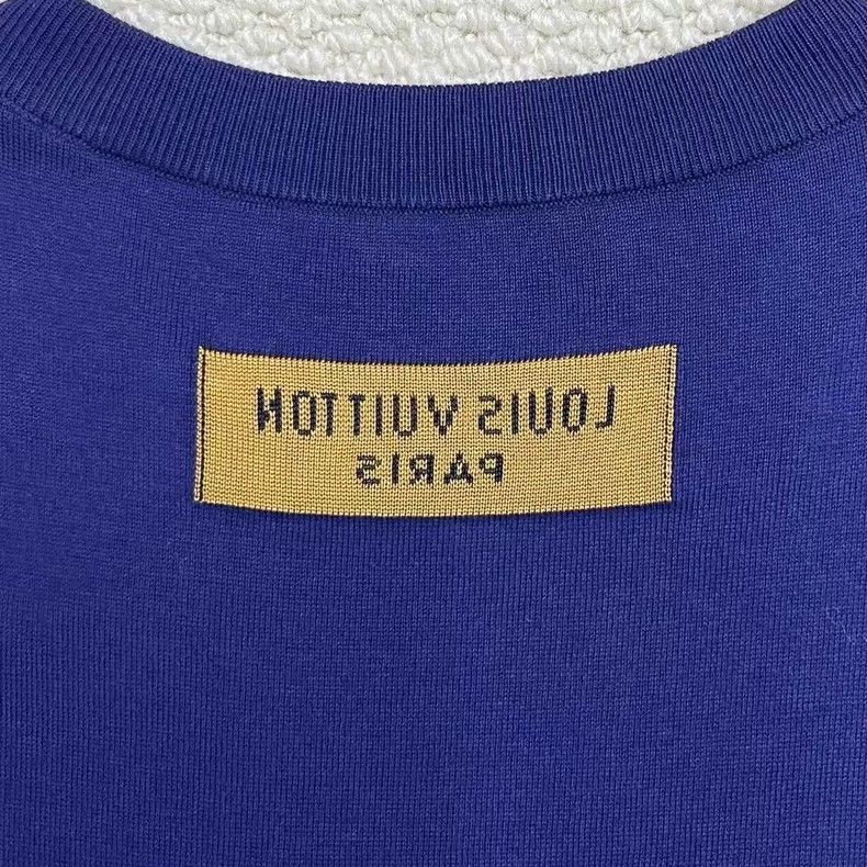 Louis Vuitton Louis Vuitton Blue Embroidered Logo Knit Tee Size US M / EU 48-50 / 2 - 5 Thumbnail
