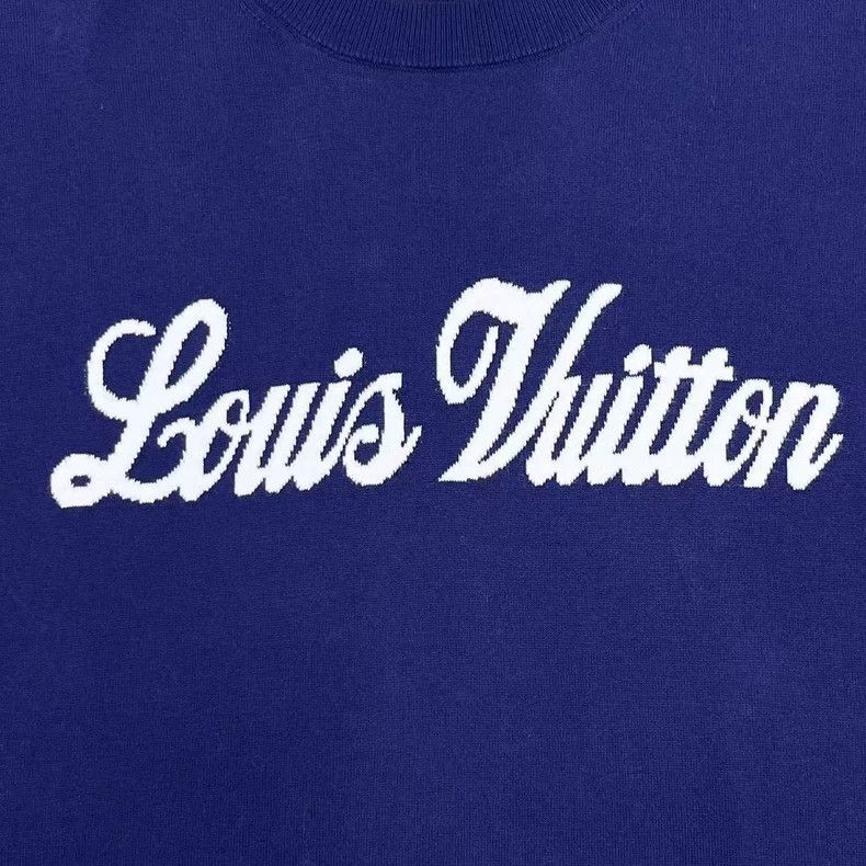 Louis Vuitton Louis Vuitton Blue Embroidered Logo Knit Tee Size US M / EU 48-50 / 2 - 4 Thumbnail