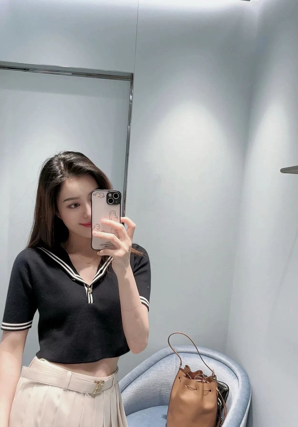 Miu Miu navy cropped sailor style top Size US M / EU 48-50 / 2 - 8 Thumbnail