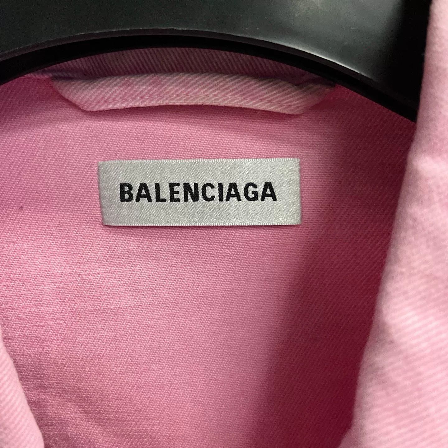 Balenciaga Balenciaga Pink Logo Denim Jacket Size US XS / EU 42 / 0 - 5 Thumbnail