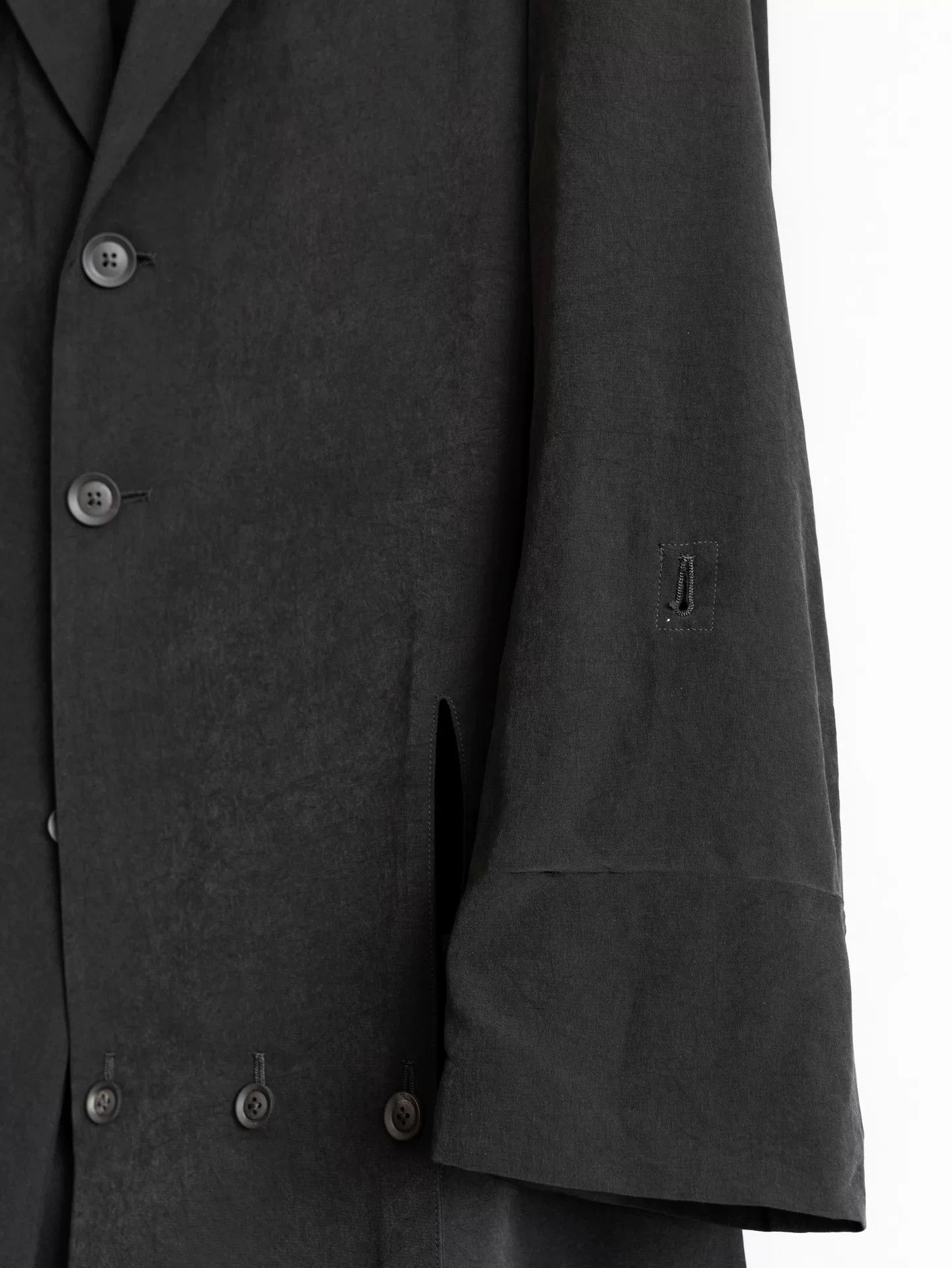 Yohji Yamamoto asymmetrical black acetate coat by yohji yamamoto Size US M / EU 48-50 / 2 - 5 Thumbnail