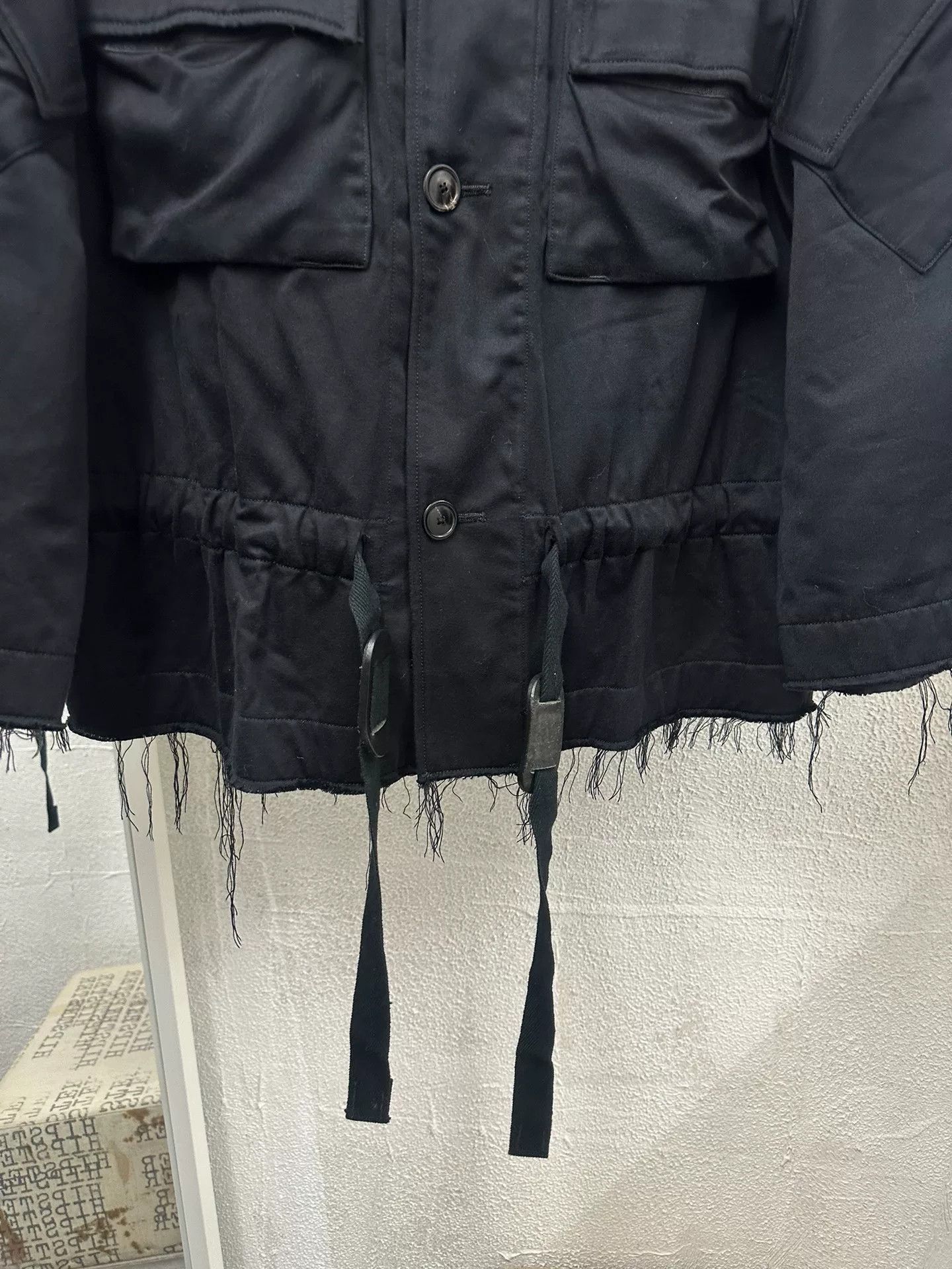 Takahiromiyashita The Soloist. black oversized jacket with frayed hem Size US L / EU 52-54 / 3 - 3 Thumbnail