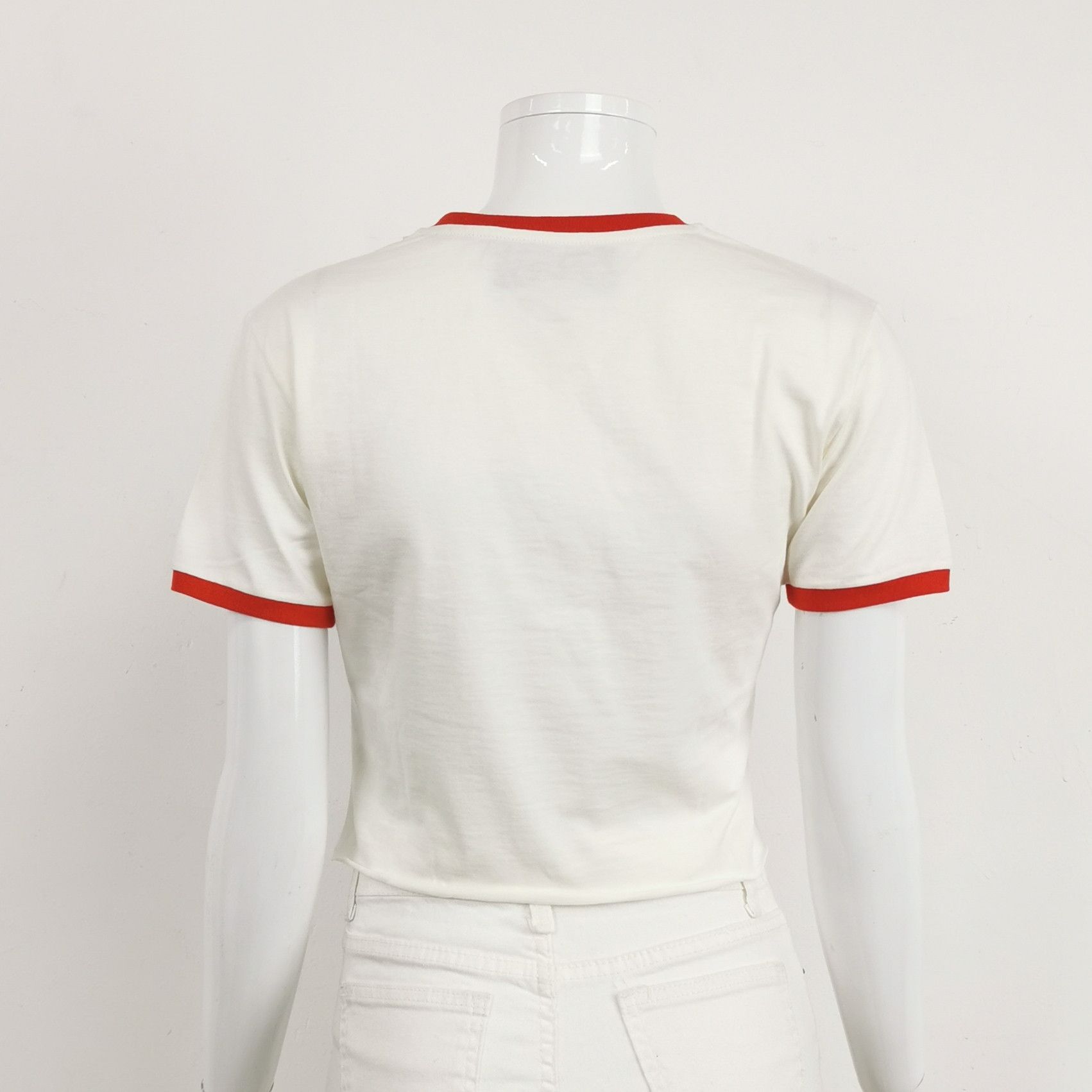 Gucci Gucci x adidas Collab Cropped V-Neck Logo T-Shirt XS Size XS / US 0-2 / IT 36-38 - 3 Thumbnail