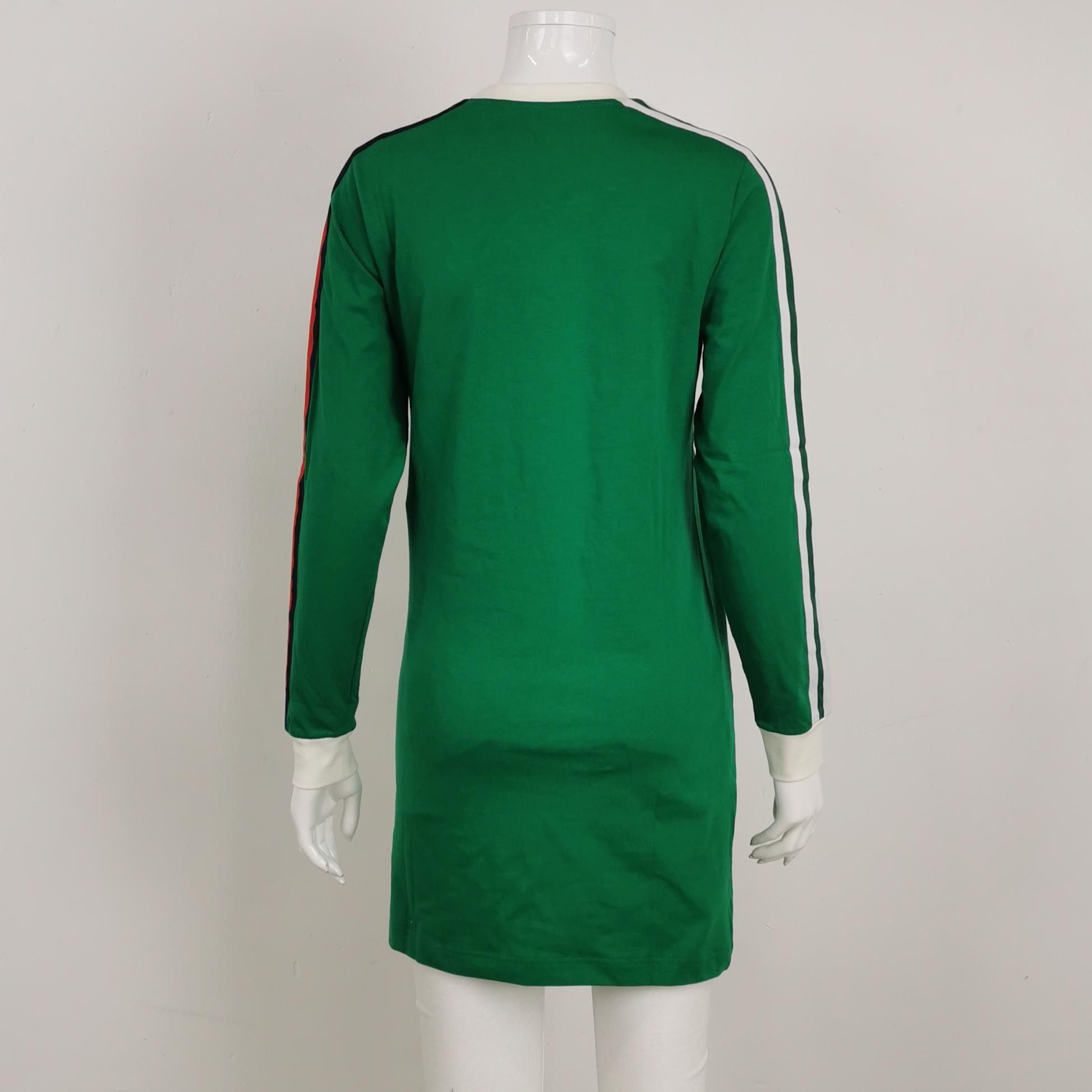 Gucci Gucci x Adidas Green Striped Logo Cotton Dress XXS Size XXS / US 00 / IT 34 - 3 Thumbnail