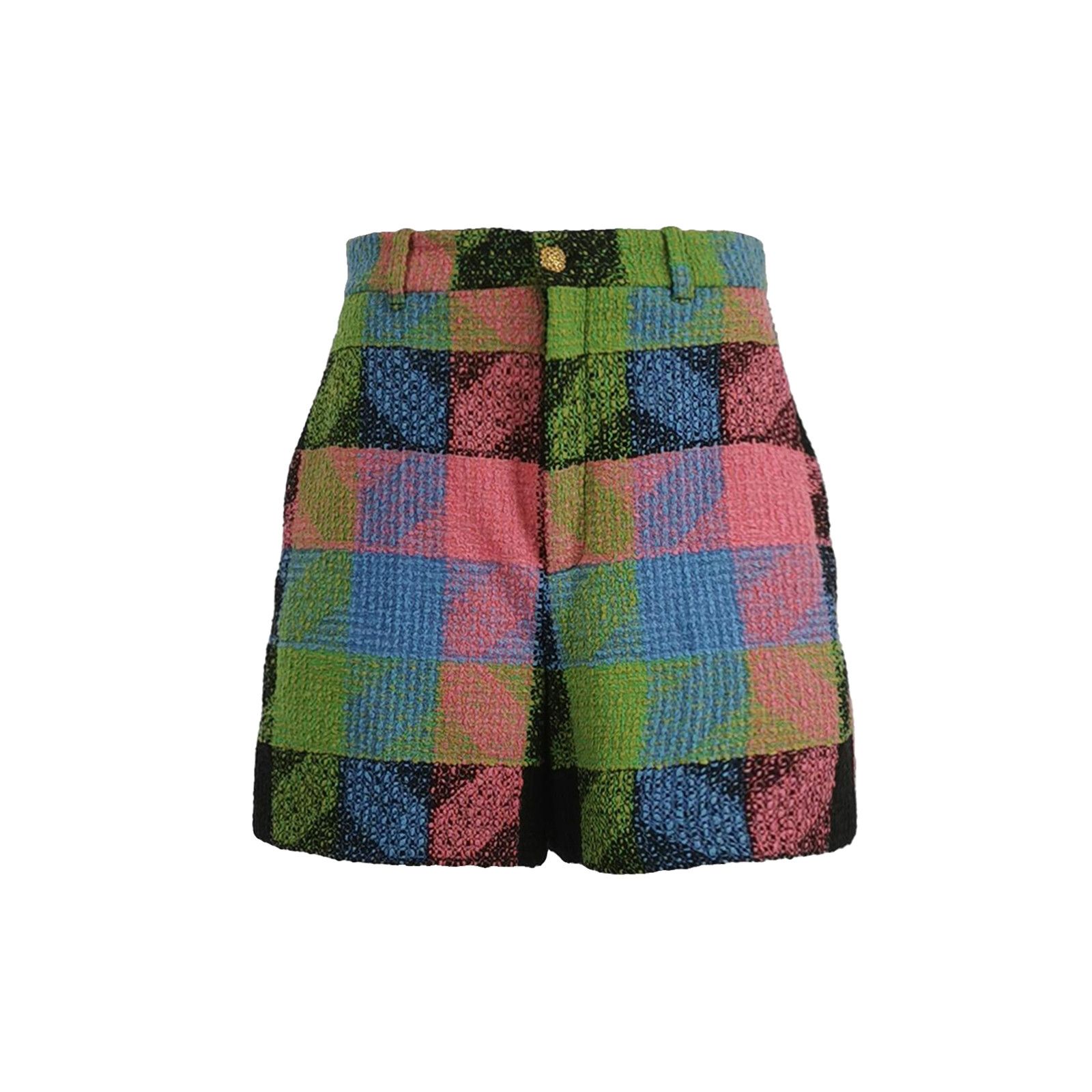 Gucci Gucci Multicolor Checkered High-Waist Shorts XS Size 38" / US 16 / IT 52 - 2 Thumbnail