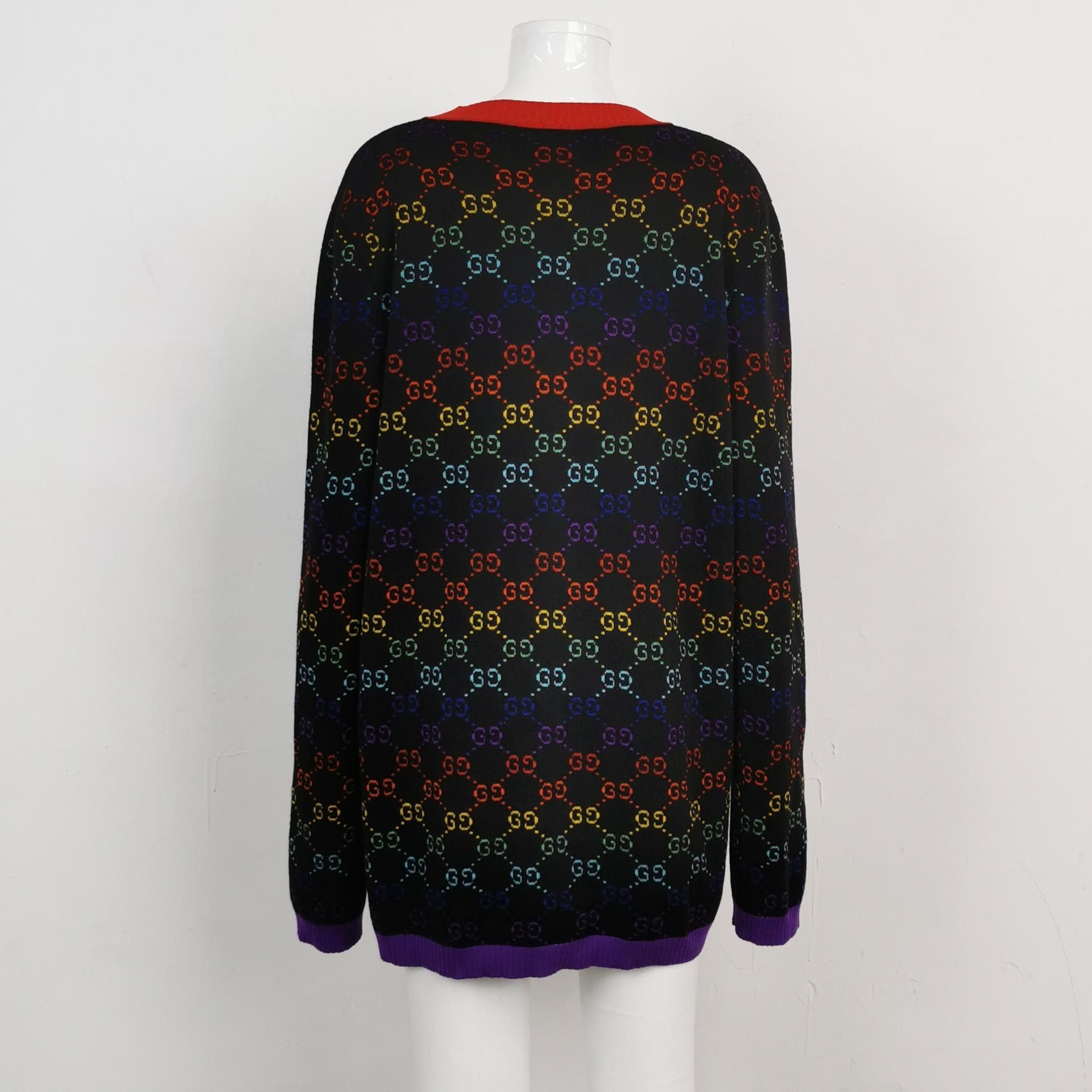 Gucci Gucci XL Wool Colorful GG Logo Cardigan Size XL / US 12-14 / IT 48-50 - 3 Thumbnail