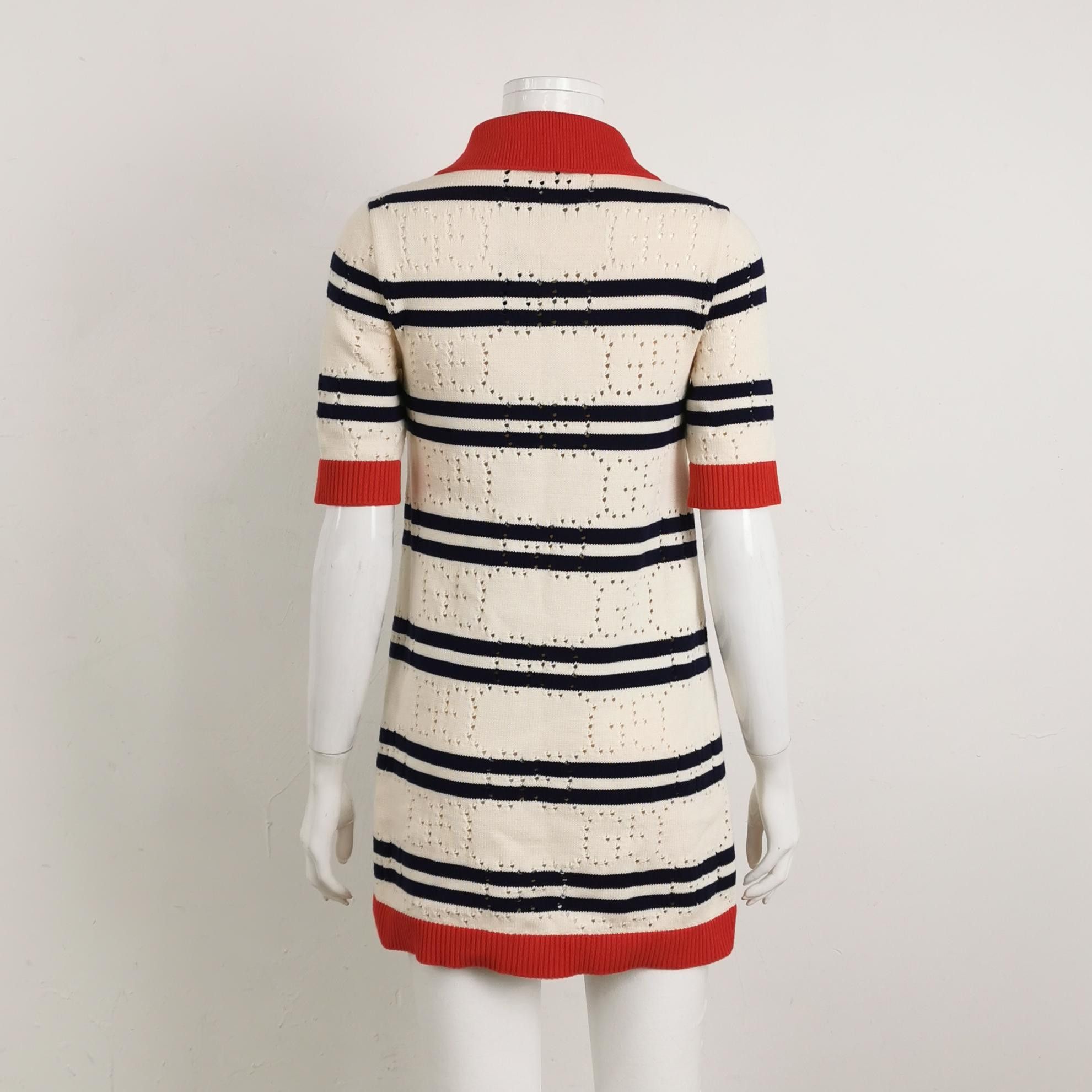 Gucci Gucci Striped Colorblock Collar Short-Sleeve Dress XS Size XS / US 0-2 / IT 36-38 - 3 Thumbnail