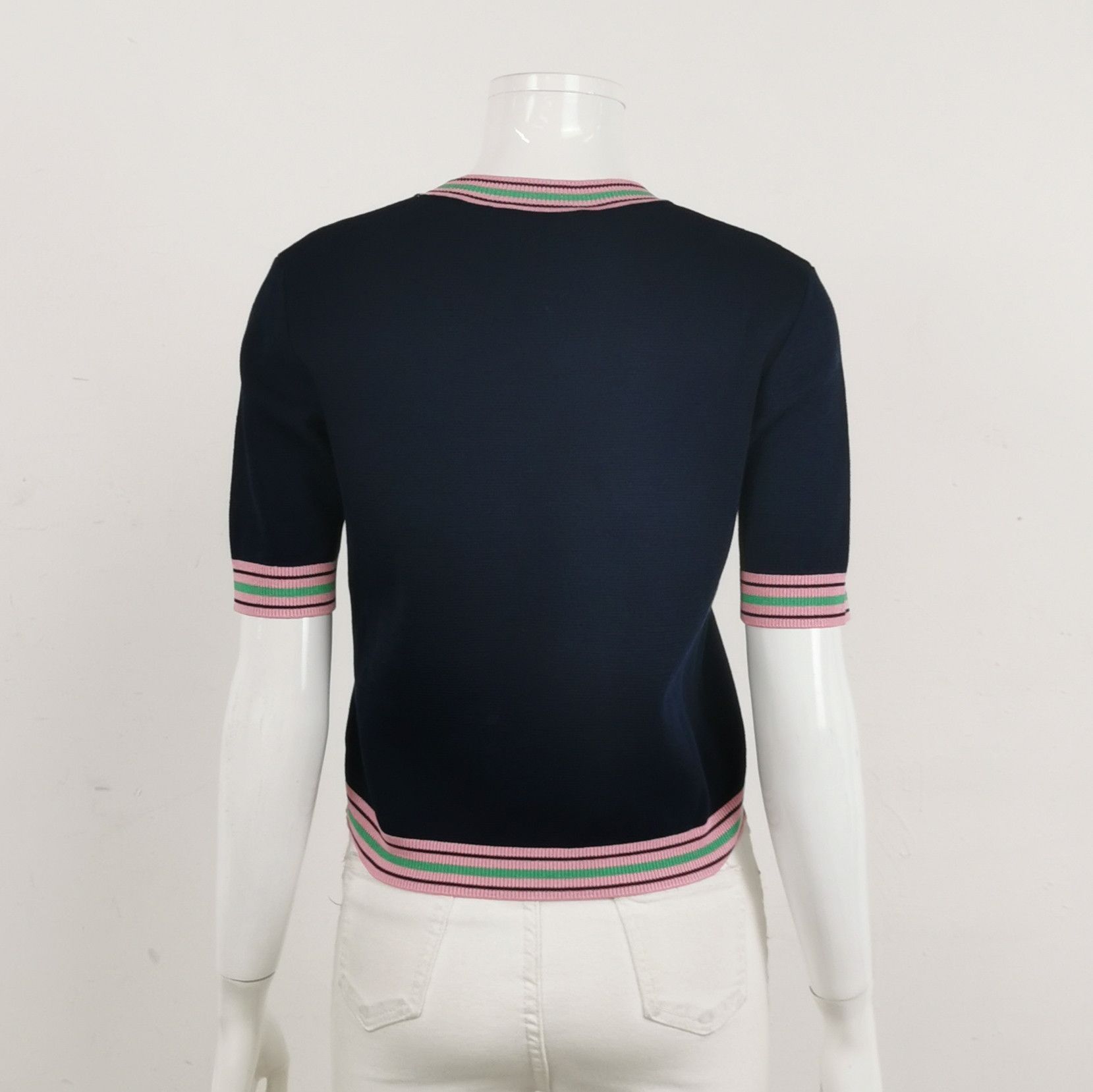 Gucci Gucci S Size Color-Block Crew Neck Cotton Sweater Size S / US 4 / IT 40 - 4 Thumbnail