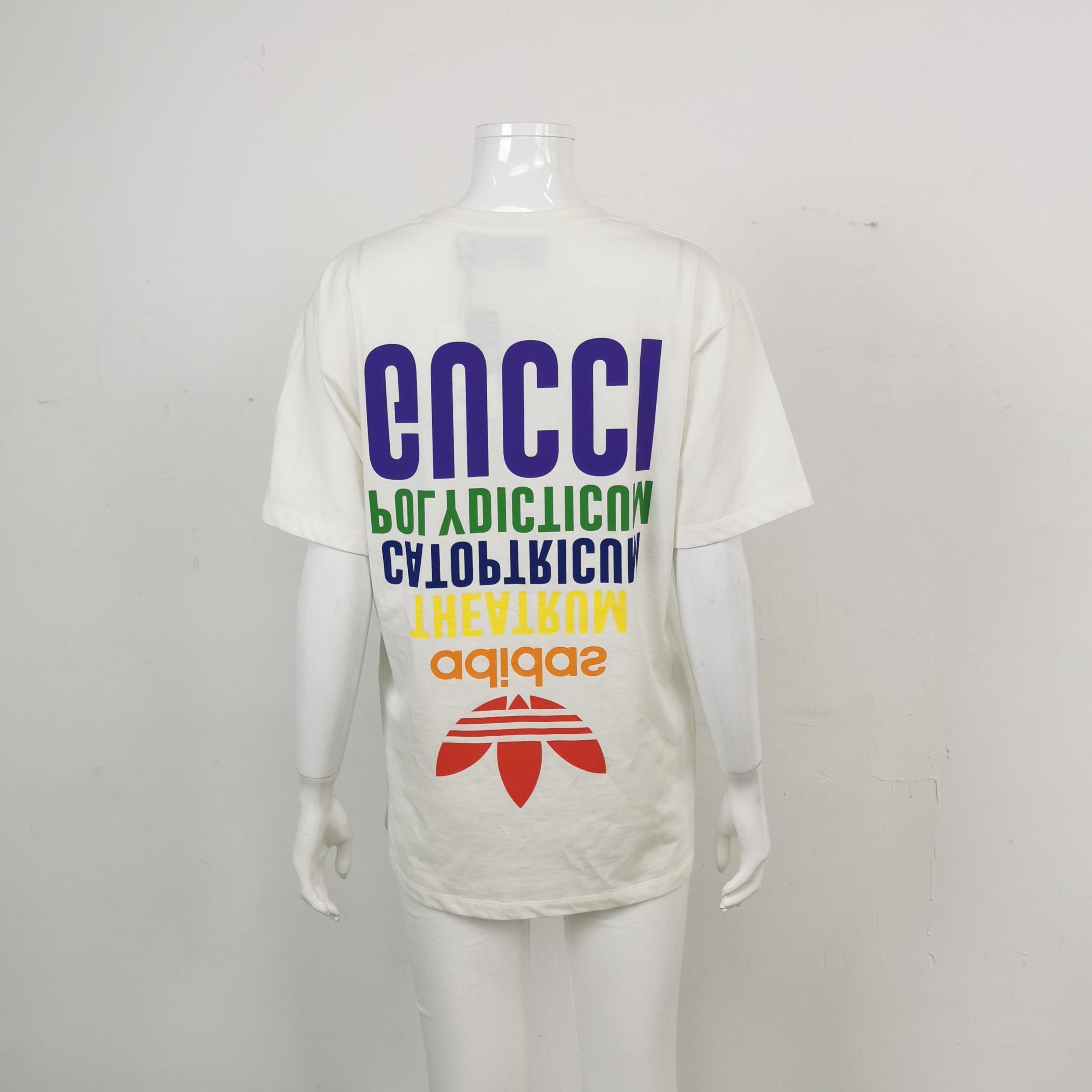 Gucci Adidas x Gucci White Logo Graphic T-Shirt Size S / US 4 / IT 40 - 3 Thumbnail