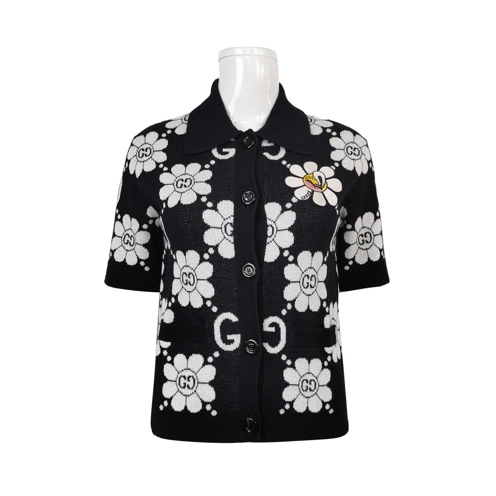 Gucci Gucci XS Floral GG Short-Sleeve Knit Cardigan Size XS / US 0-2 / IT 36-38 - 2 Thumbnail