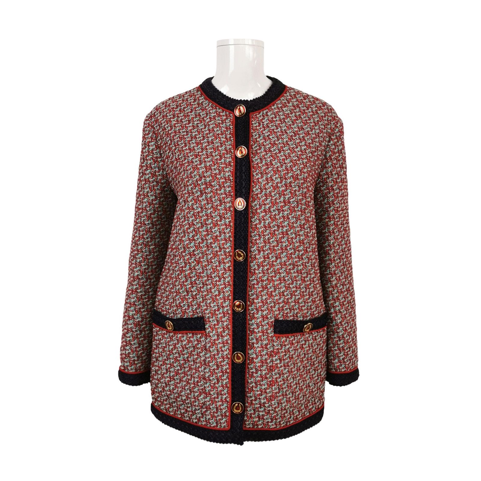 Gucci Gucci XS Colorblock Crewneck Single-Breasted Jacket Size XS / US 0-2 / IT 36-38 - 2 Thumbnail