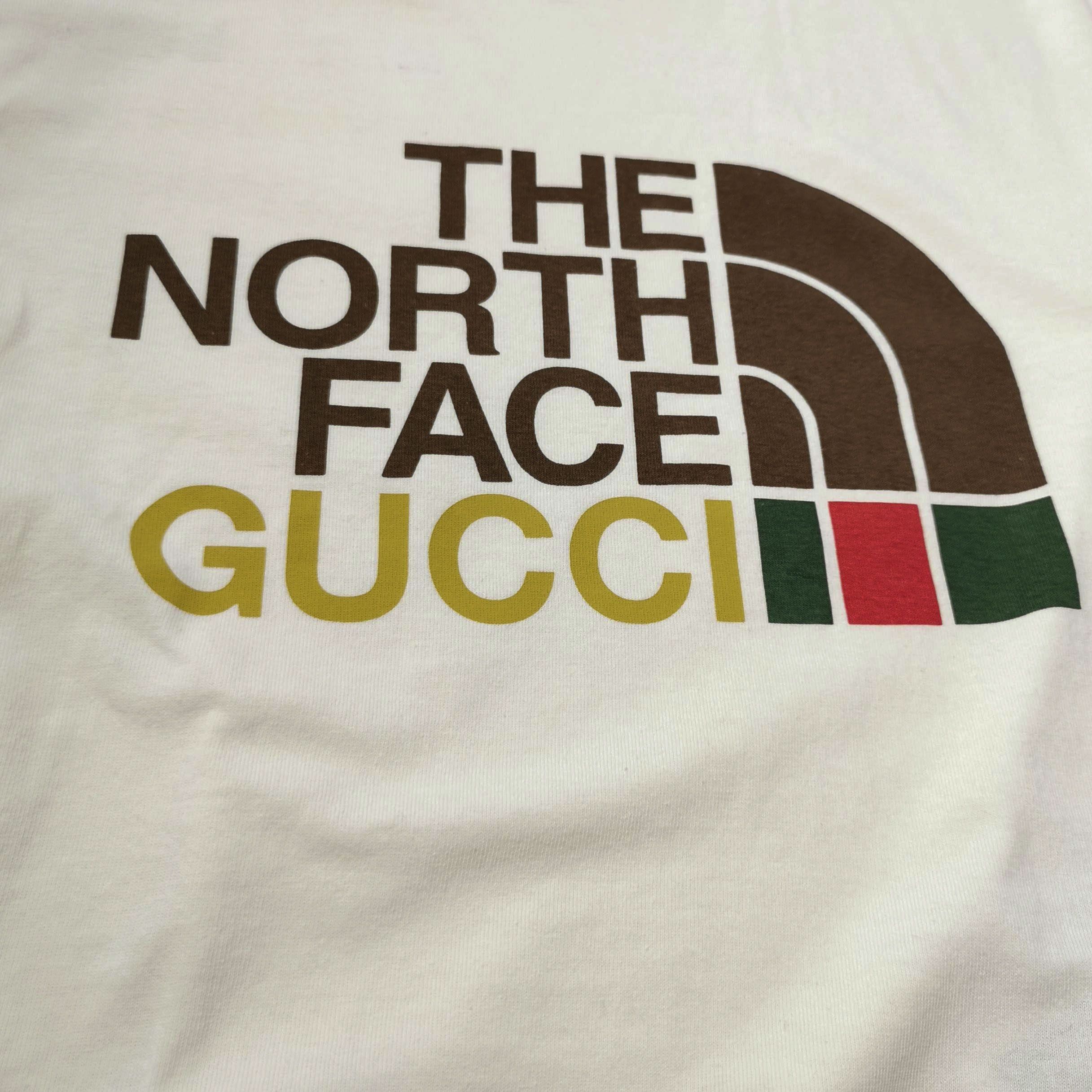 Gucci The North Face x Gucci Logo Print Cream T-Shirt Size US XXL / EU 58 / 5 - 5 Thumbnail