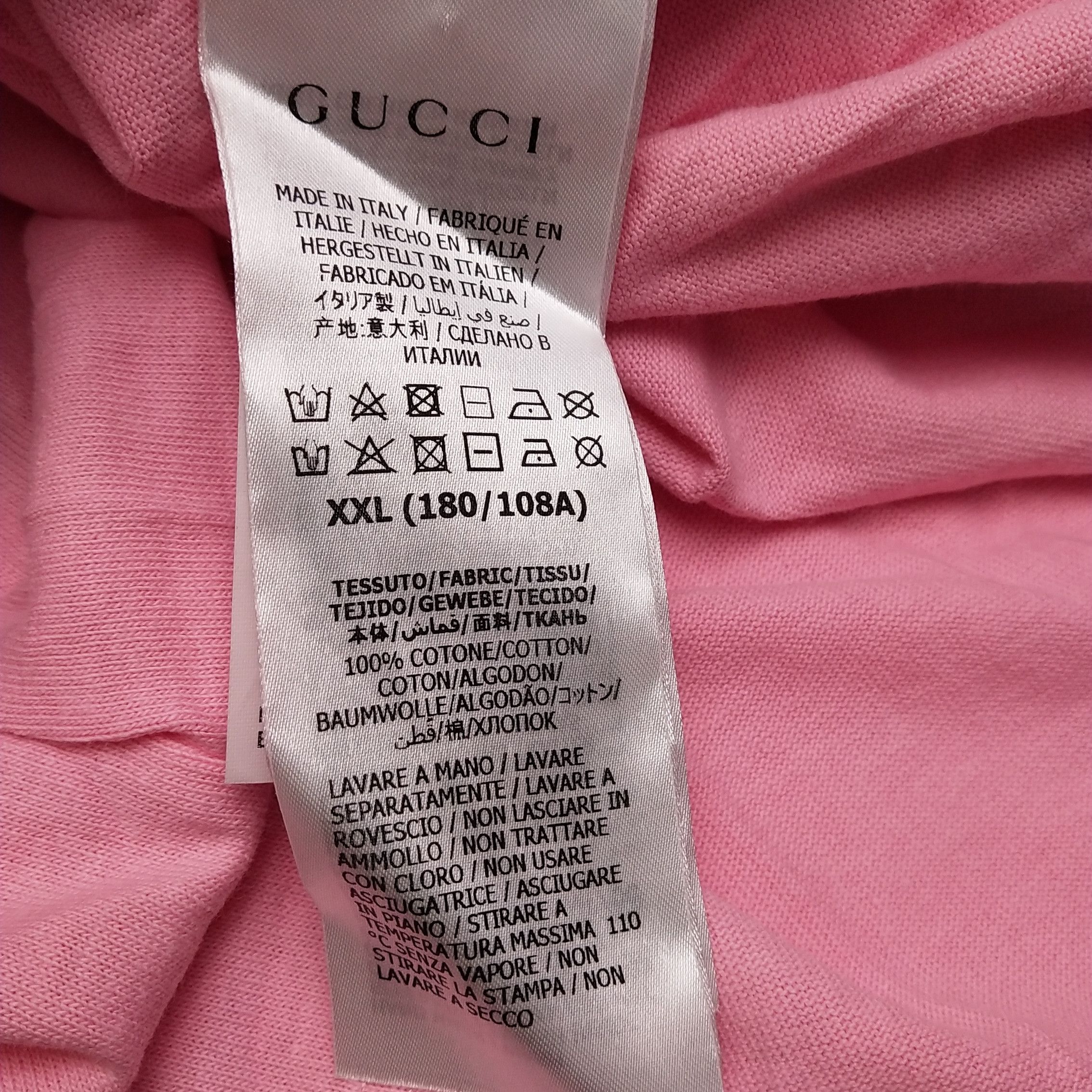 Gucci Gucci Pink Logo Print Crewneck T-Shirt XXL Size US XXL / EU 58 / 5 - 16 Thumbnail