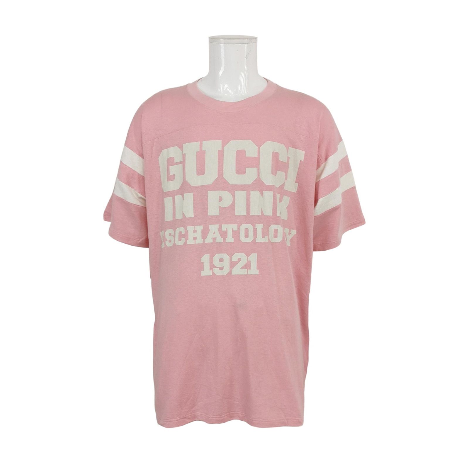 Gucci Gucci Pink Logo Print Crewneck T-Shirt XXL Size US XXL / EU 58 / 5 - 2 Thumbnail