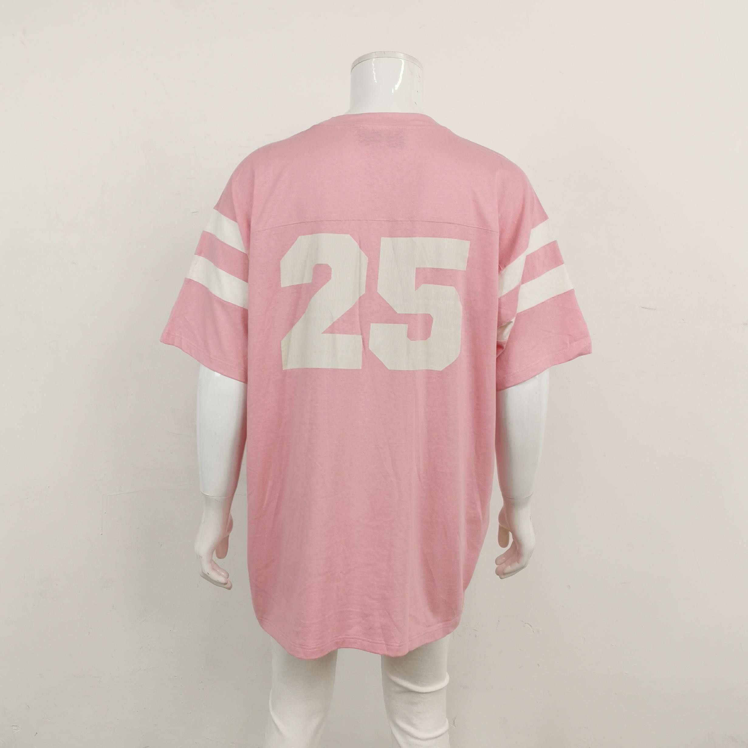 Gucci Gucci Pink Logo Print Crewneck T-Shirt XXL Size US XXL / EU 58 / 5 - 3 Thumbnail