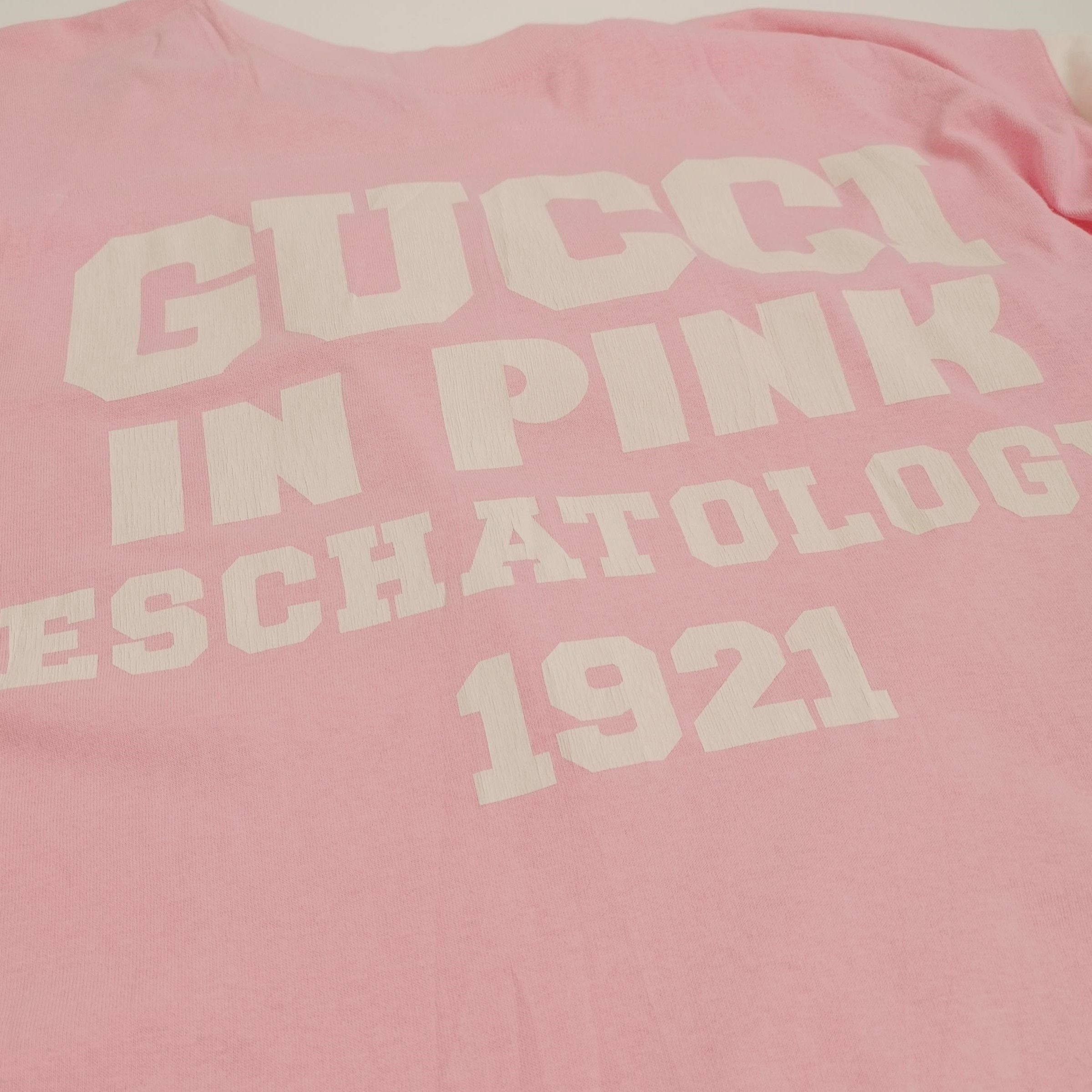 Gucci Gucci Pink Logo Print Crewneck T-Shirt XXL Size US XXL / EU 58 / 5 - 6 Thumbnail