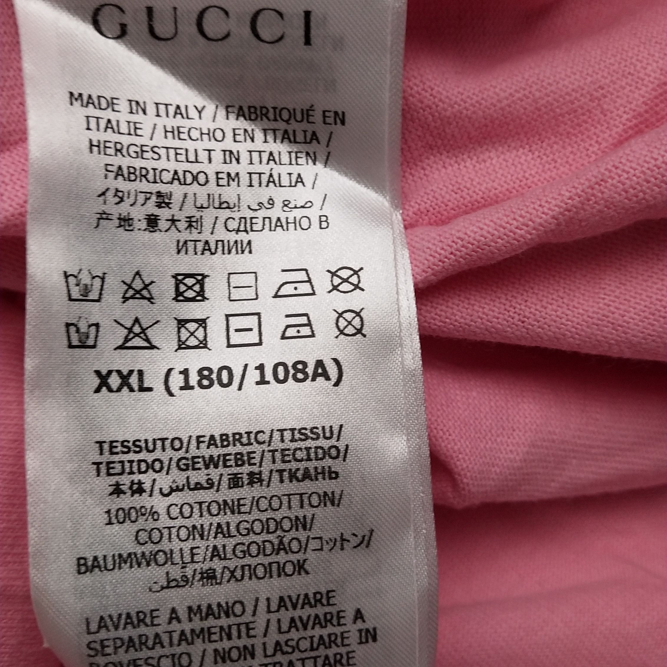 Gucci Gucci Pink Logo Print Crewneck T-Shirt XXL Size US XXL / EU 58 / 5 - 13 Thumbnail