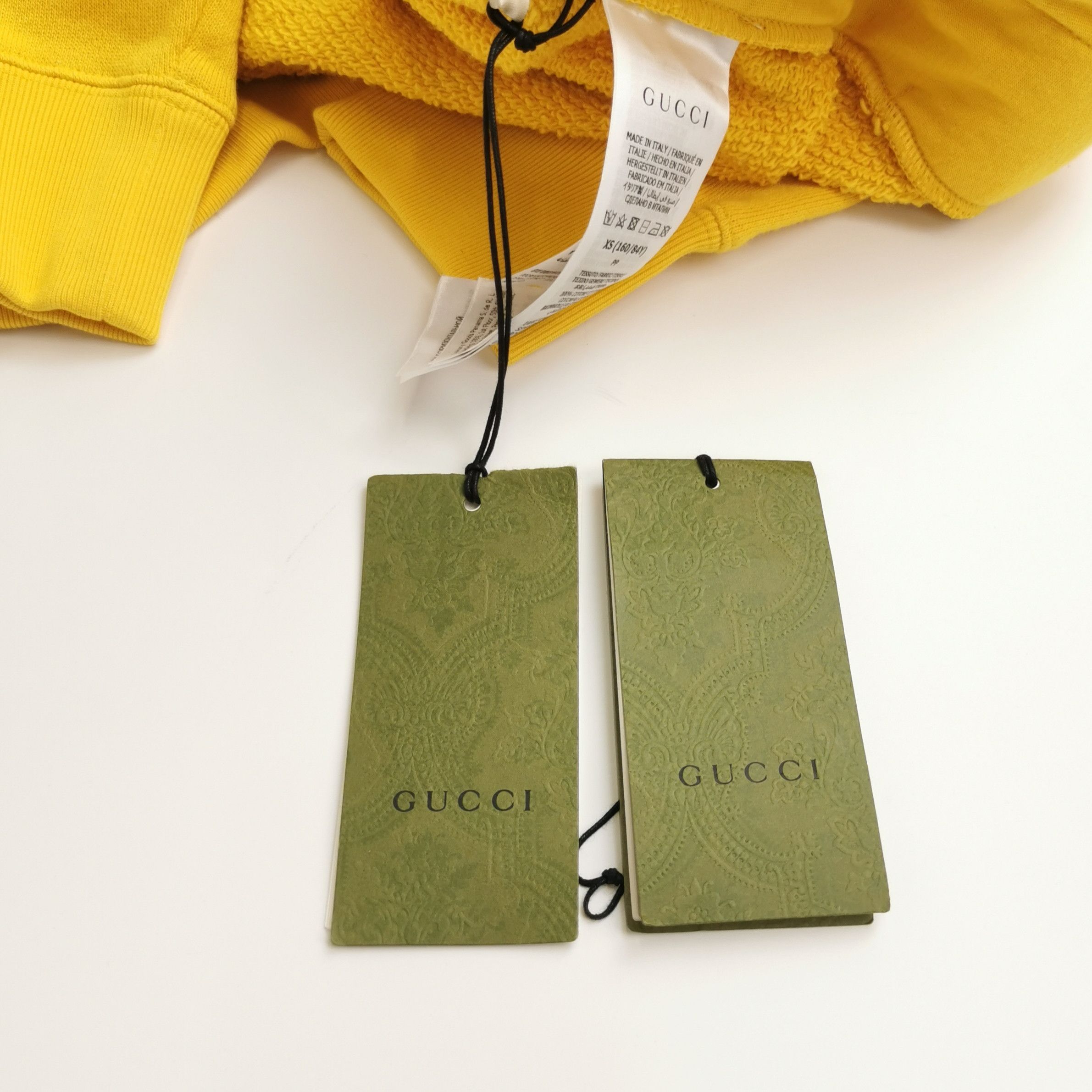 Gucci Gucci Yellow Logo Print Hoodie XS Size US XS / EU 42 / 0 - 8 Thumbnail