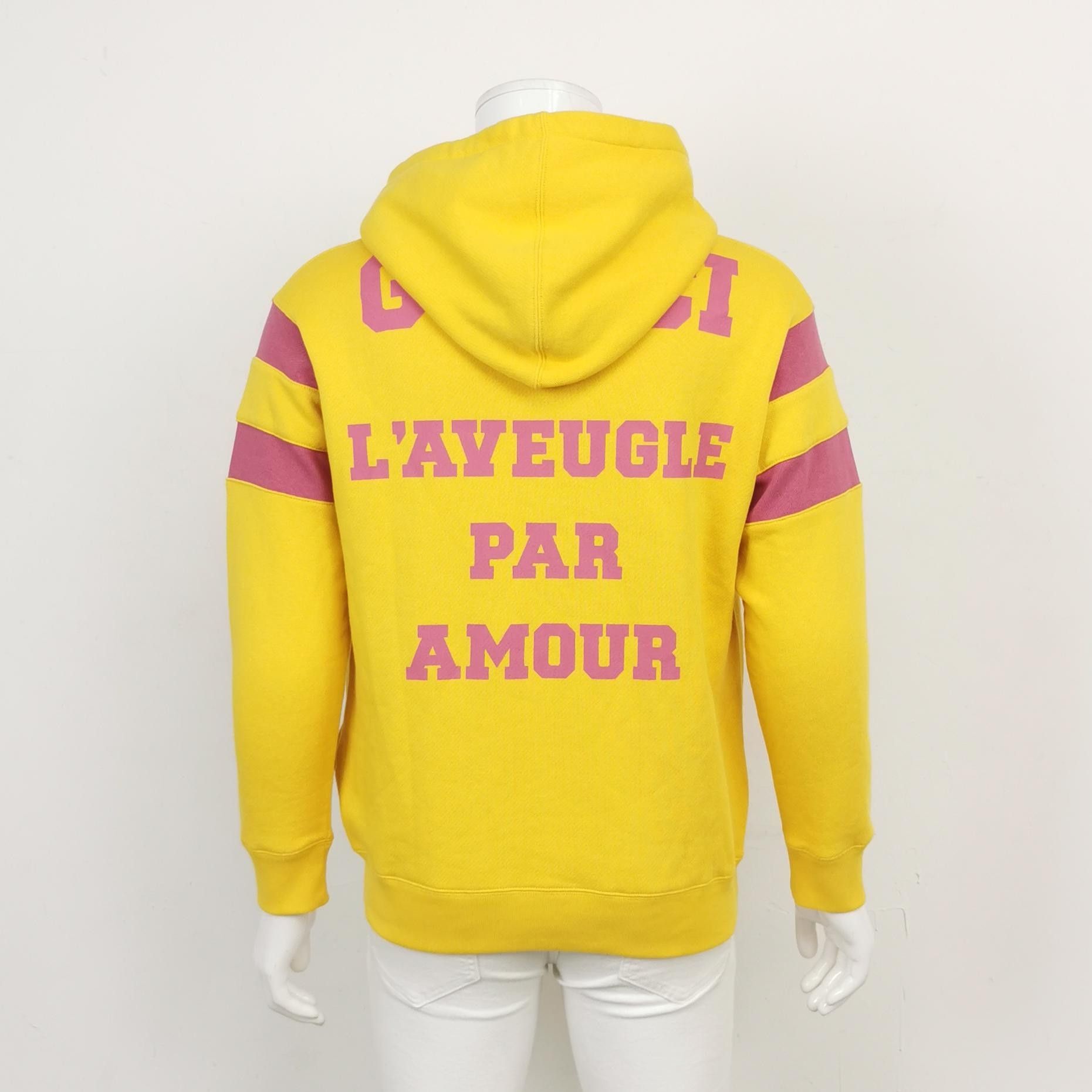 Gucci Gucci Yellow Logo Print Hoodie XS Size US XS / EU 42 / 0 - 3 Thumbnail