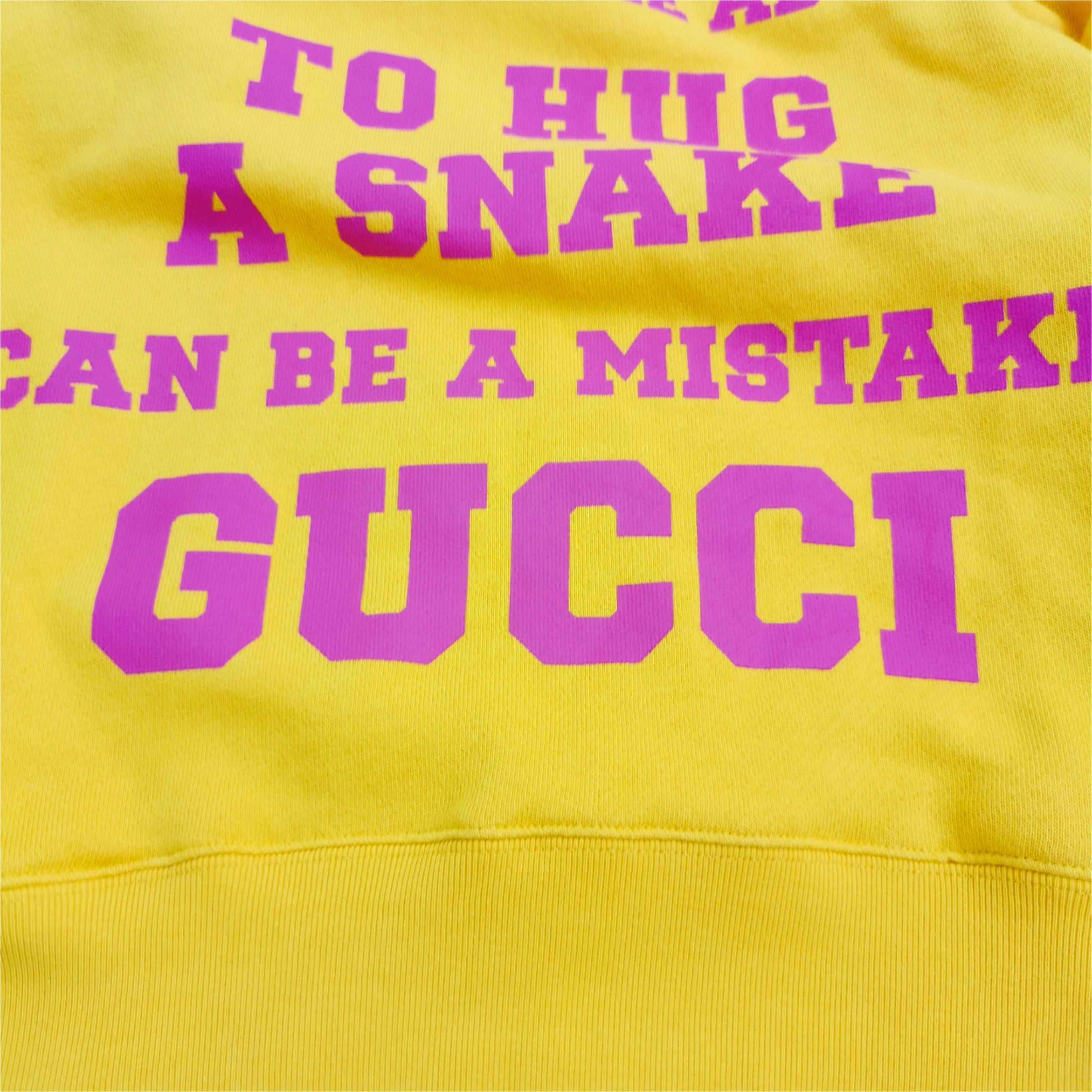 Gucci Gucci Yellow Logo Print Hoodie XS Size US XS / EU 42 / 0 - 6 Thumbnail