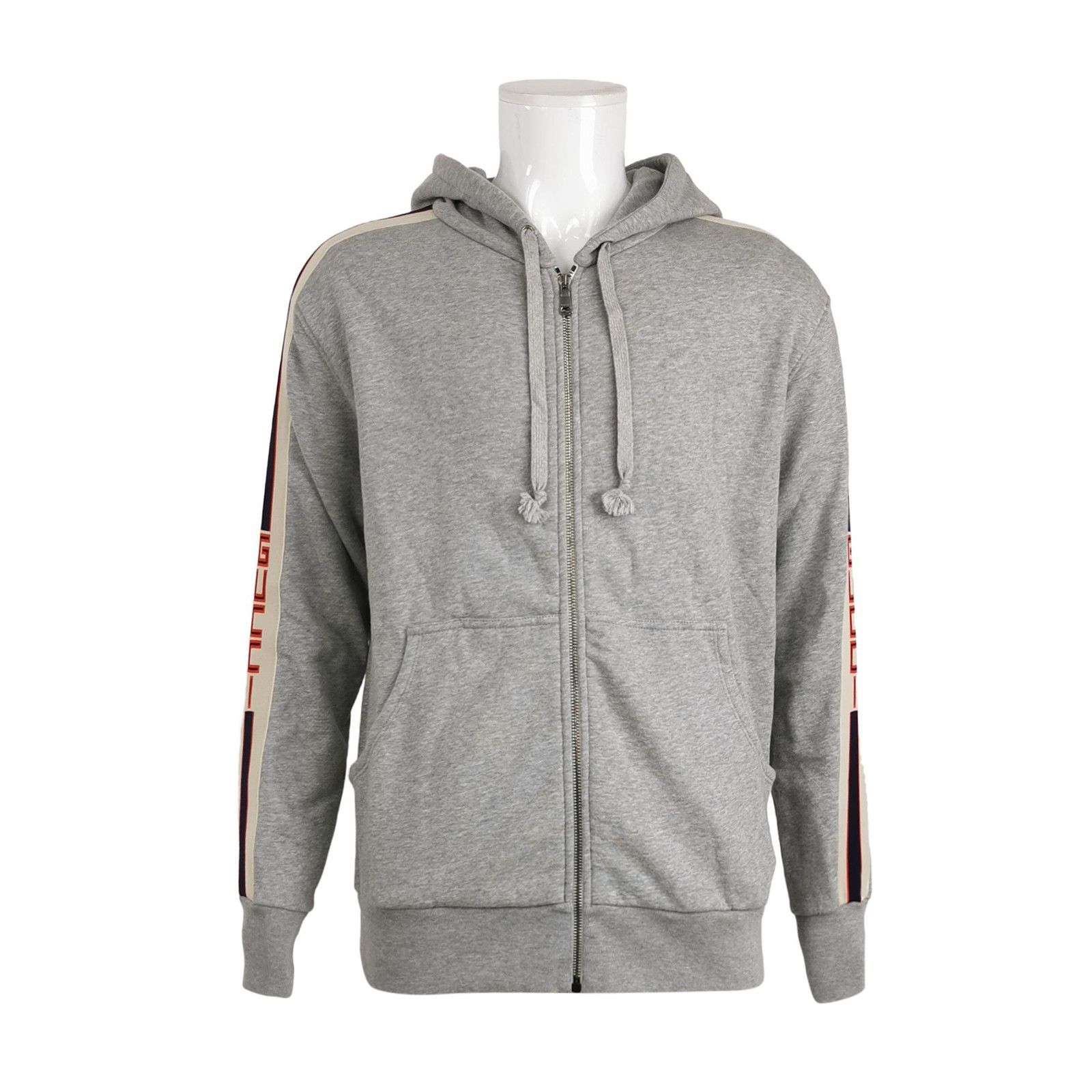 Gucci Gucci Gray Cotton Logo Hooded Jacket L Size US L / EU 52-54 / 3 - 2 Thumbnail