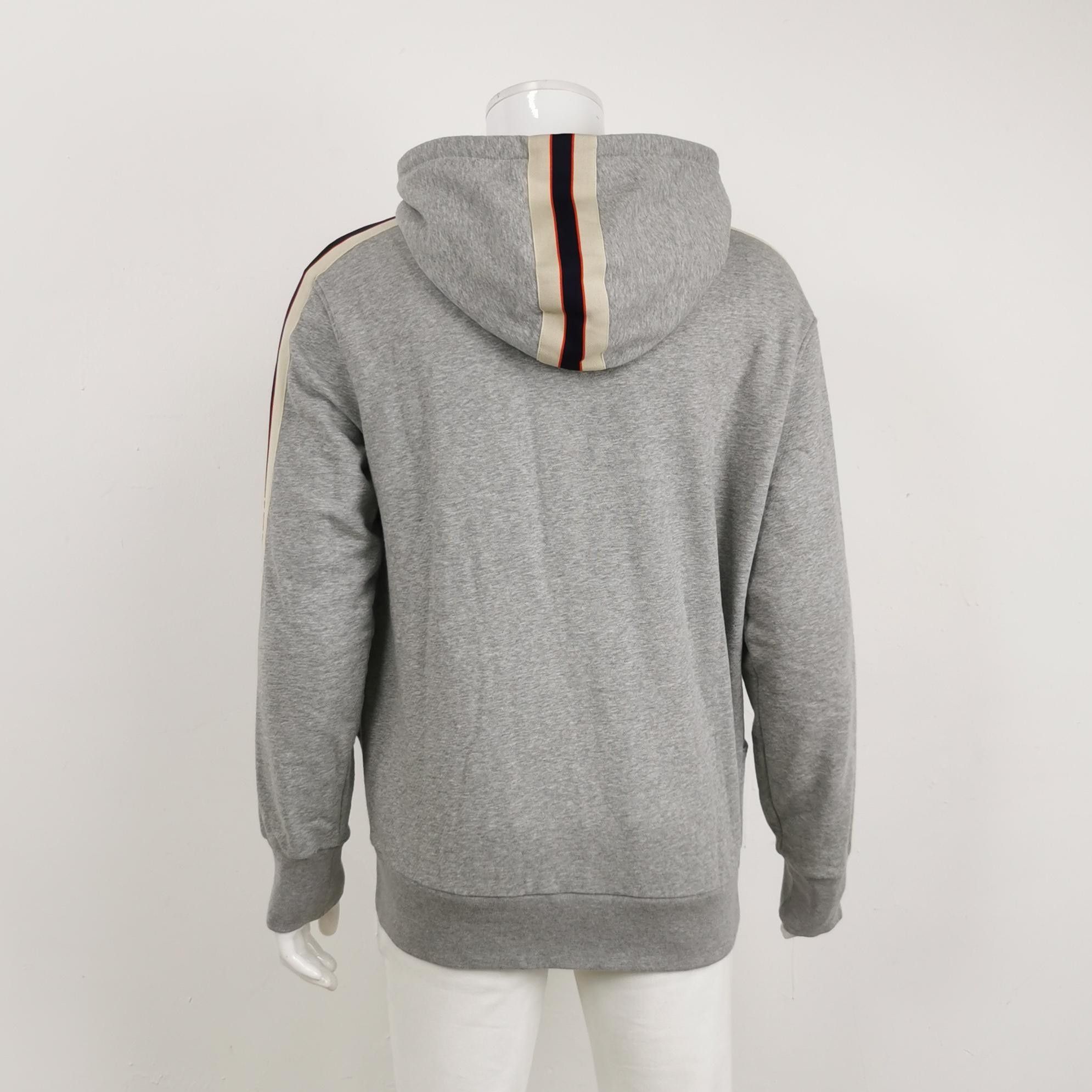 Gucci Gucci Gray Cotton Logo Hooded Jacket L Size US L / EU 52-54 / 3 - 4 Thumbnail