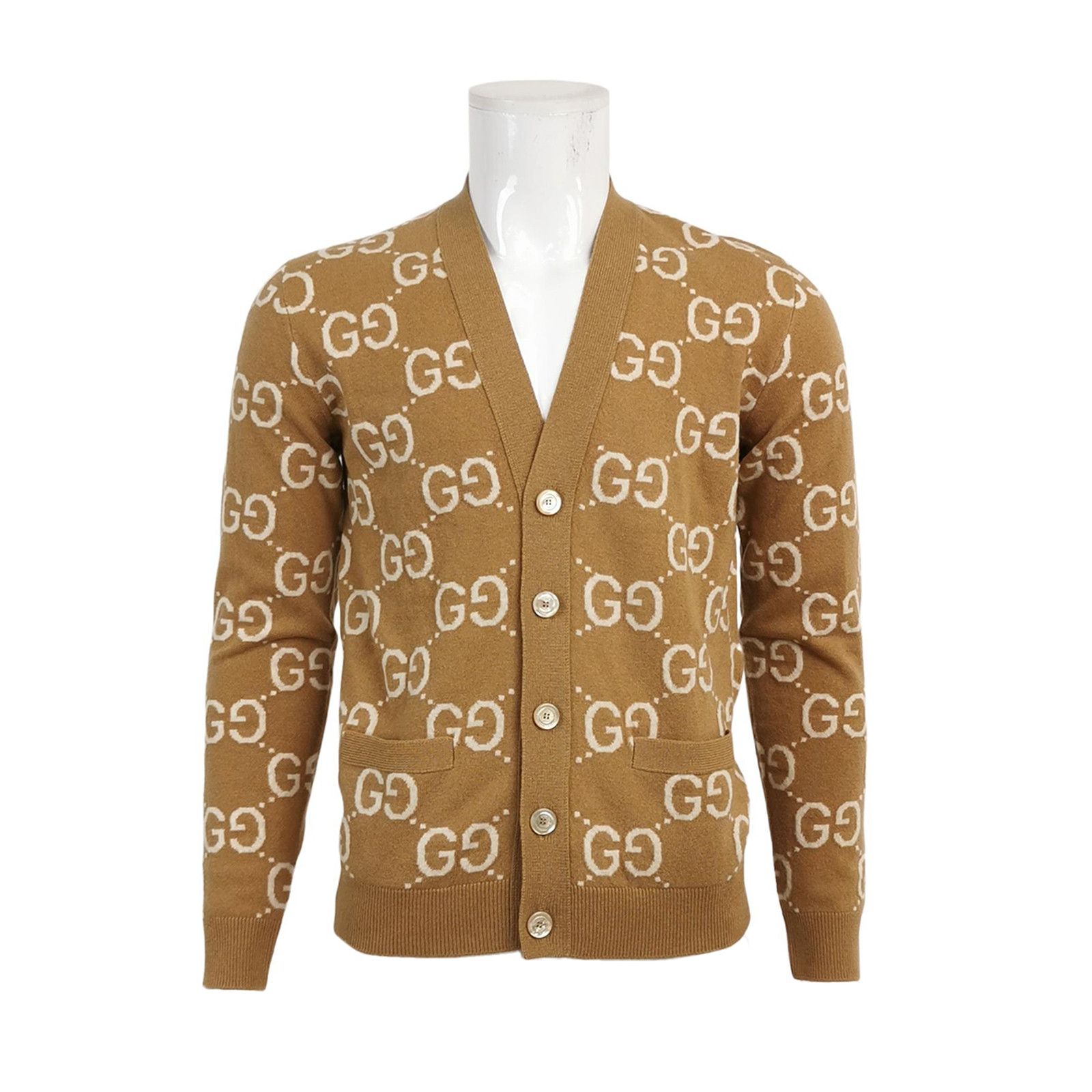 Gucci Gucci Wool Double G Monogram V-Neck Cardigan XS Size US XS / EU 42 / 0 - 2 Thumbnail