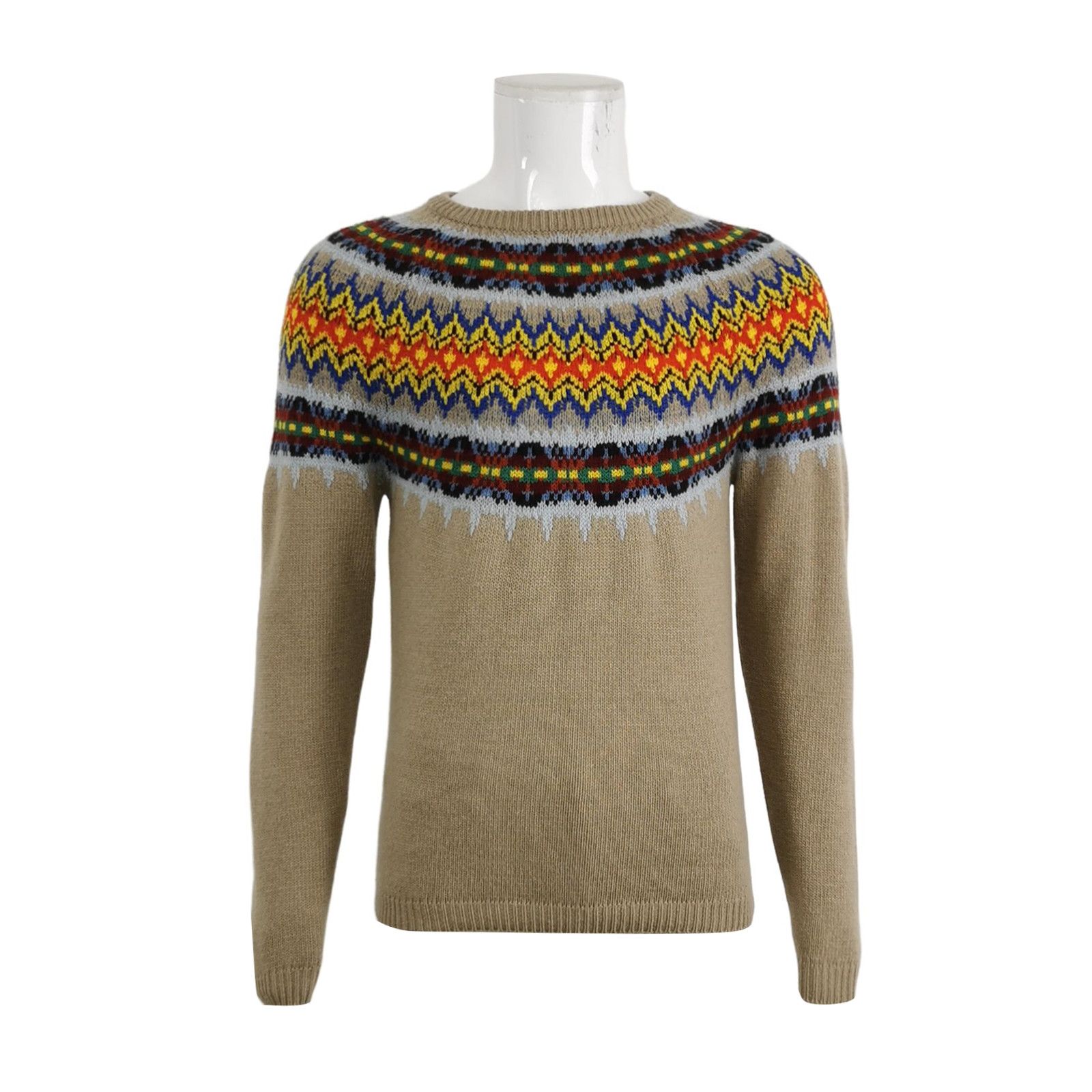 Gucci Gucci Multicolor Patterned Crewneck Long-Sleeve Sweater Size US L / EU 52-54 / 3 - 2 Thumbnail
