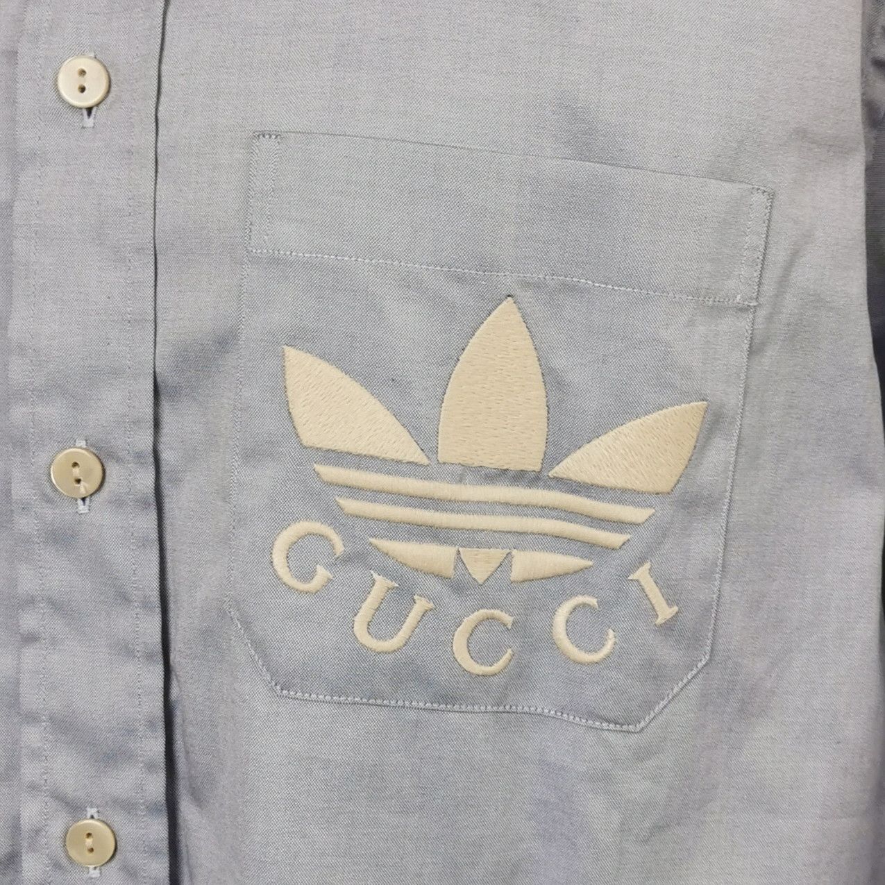 Gucci Gucci Adidas Gray Logo Long-Sleeve Shirt Size US XXL / EU 58 / 5 - 5 Thumbnail