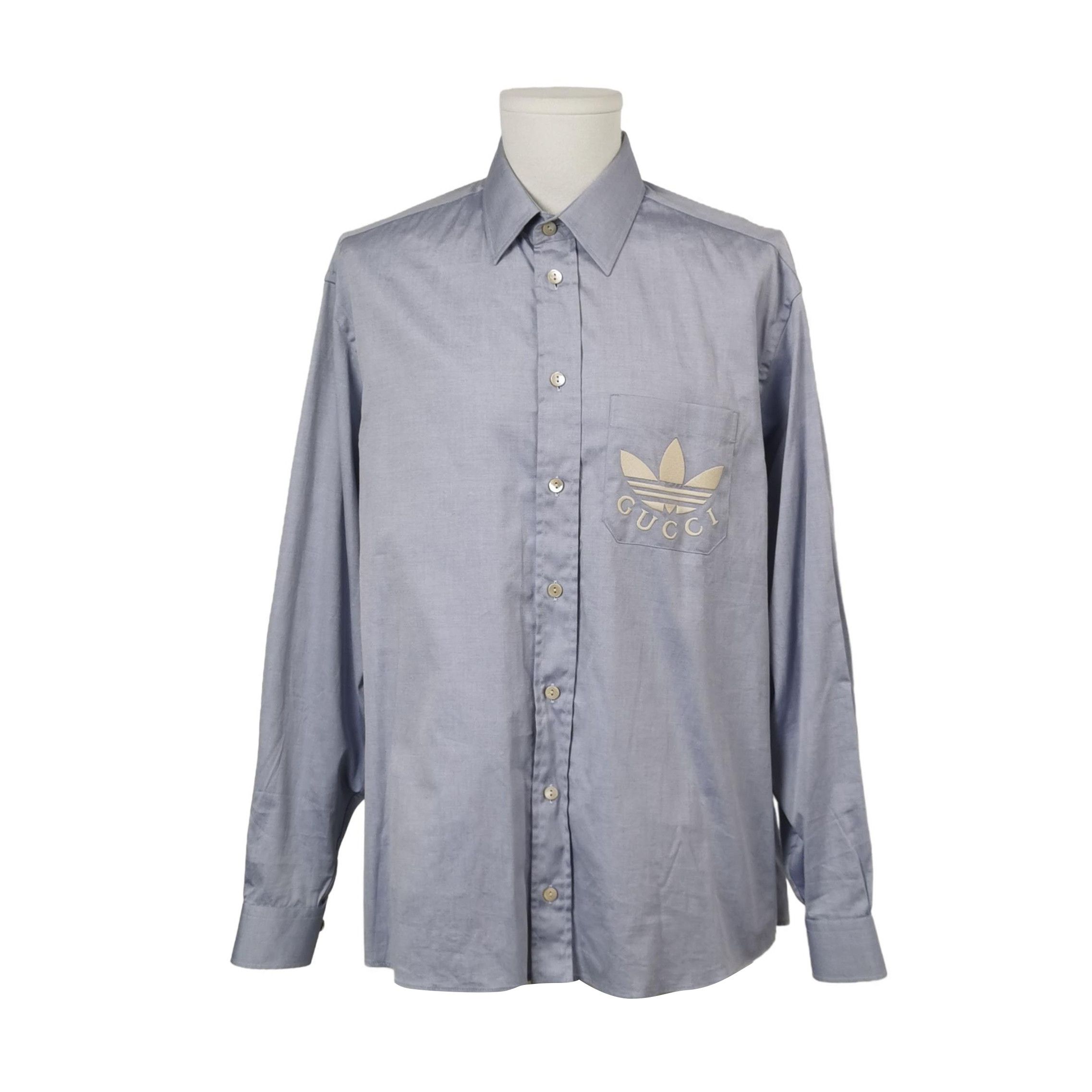 Gucci Gucci Adidas Gray Logo Long-Sleeve Shirt Size US XXL / EU 58 / 5 - 2 Thumbnail