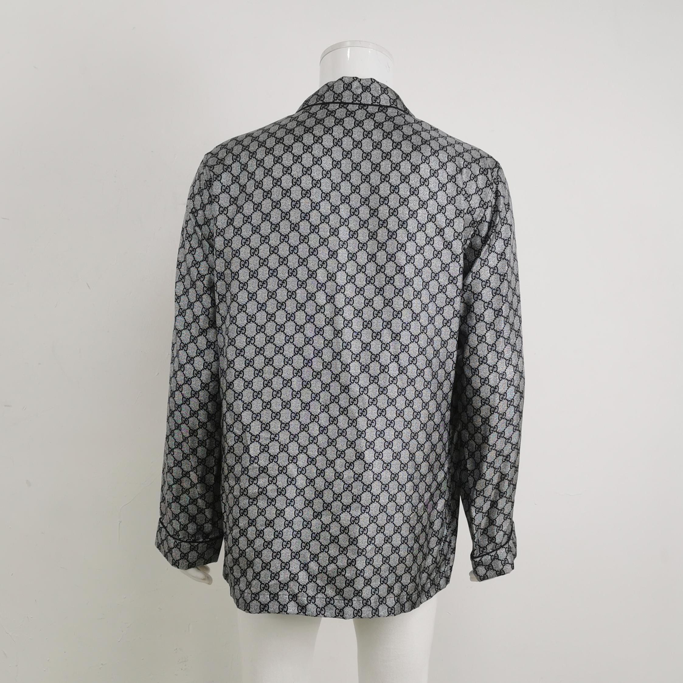 Gucci Gucci GG Monogram Silk Lapel Collar Long-Sleeve Shirt Size US M / EU 48-50 / 2 - 3 Thumbnail