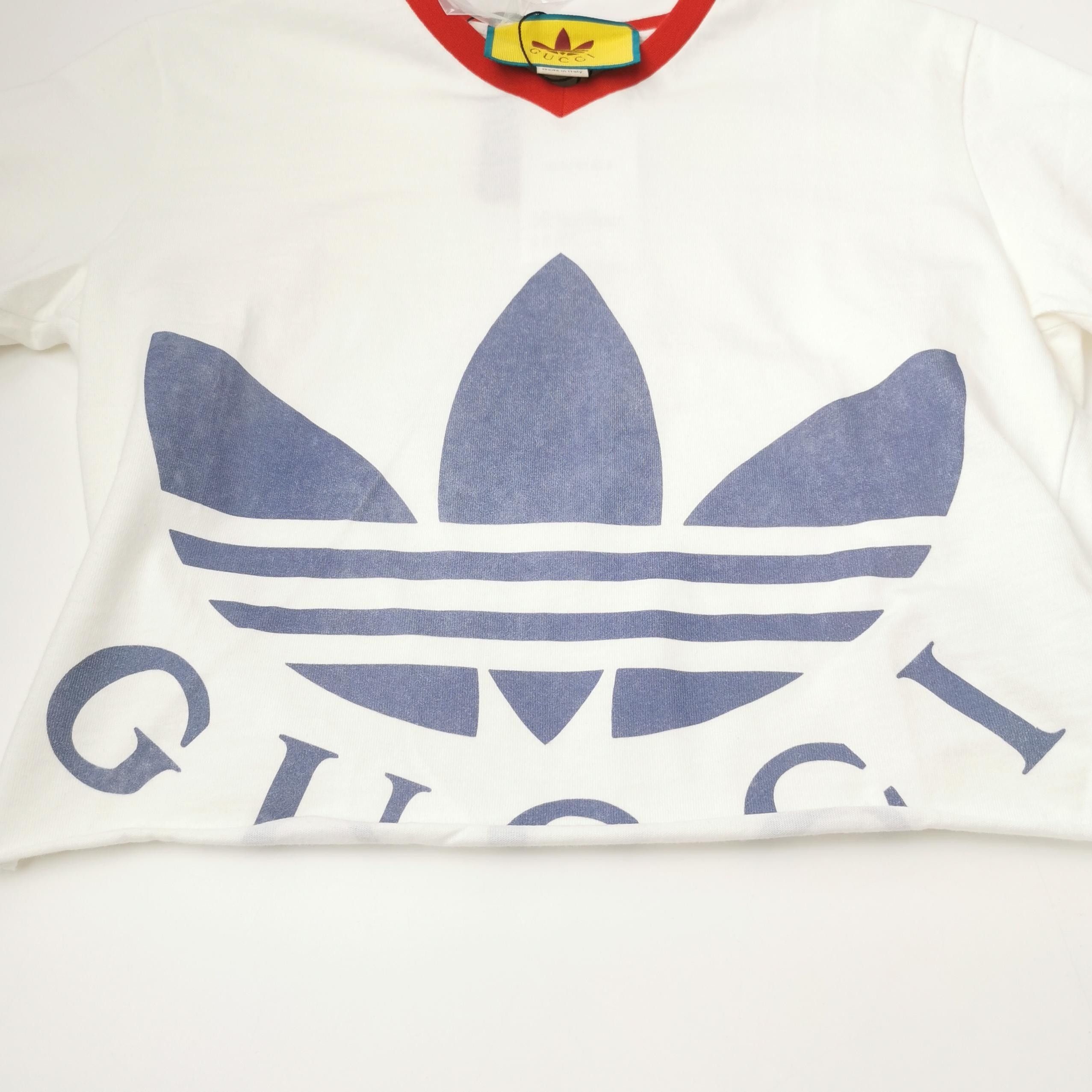 Gucci Gucci x adidas V-Neck Logo Short Sleeve T-Shirt XS Size XS / US 0-2 / IT 36-38 - 5 Thumbnail