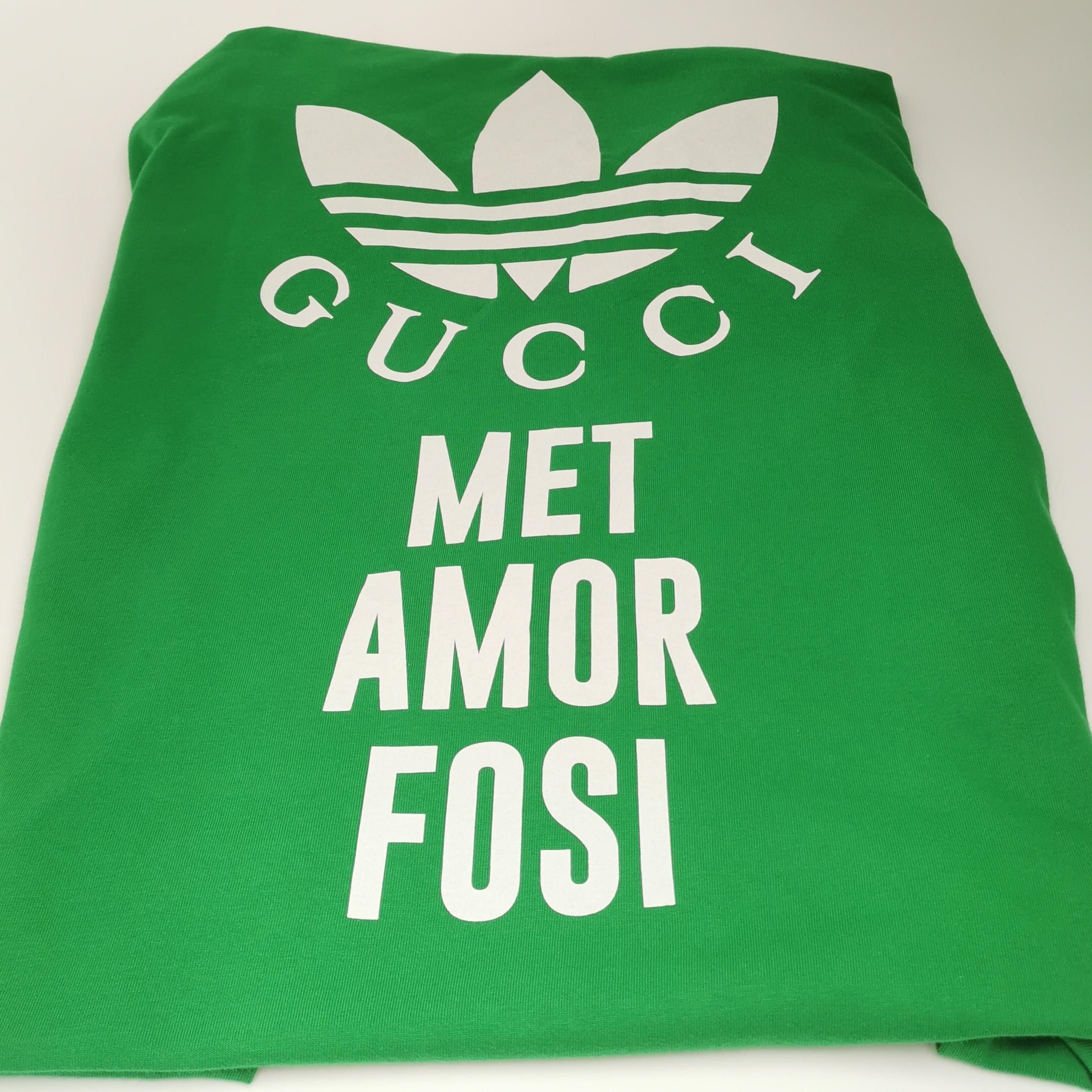 Gucci Gucci x adidas Green Cotton Logo Crewneck T-Shirt S Size S / US 4 / IT 40 - 6 Thumbnail