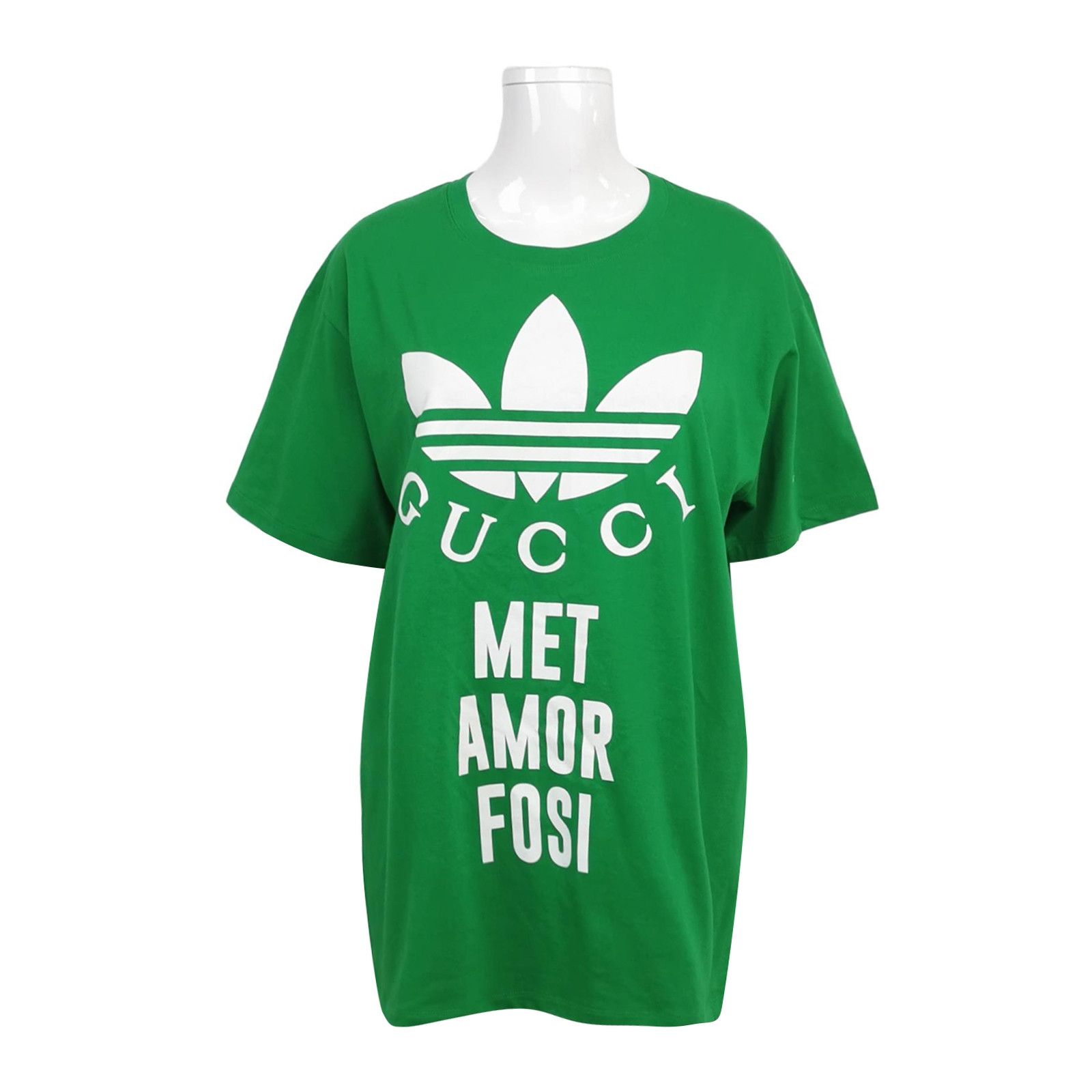 Gucci Gucci x adidas Green Cotton Logo Crewneck T-Shirt S Size S / US 4 / IT 40 - 2 Thumbnail