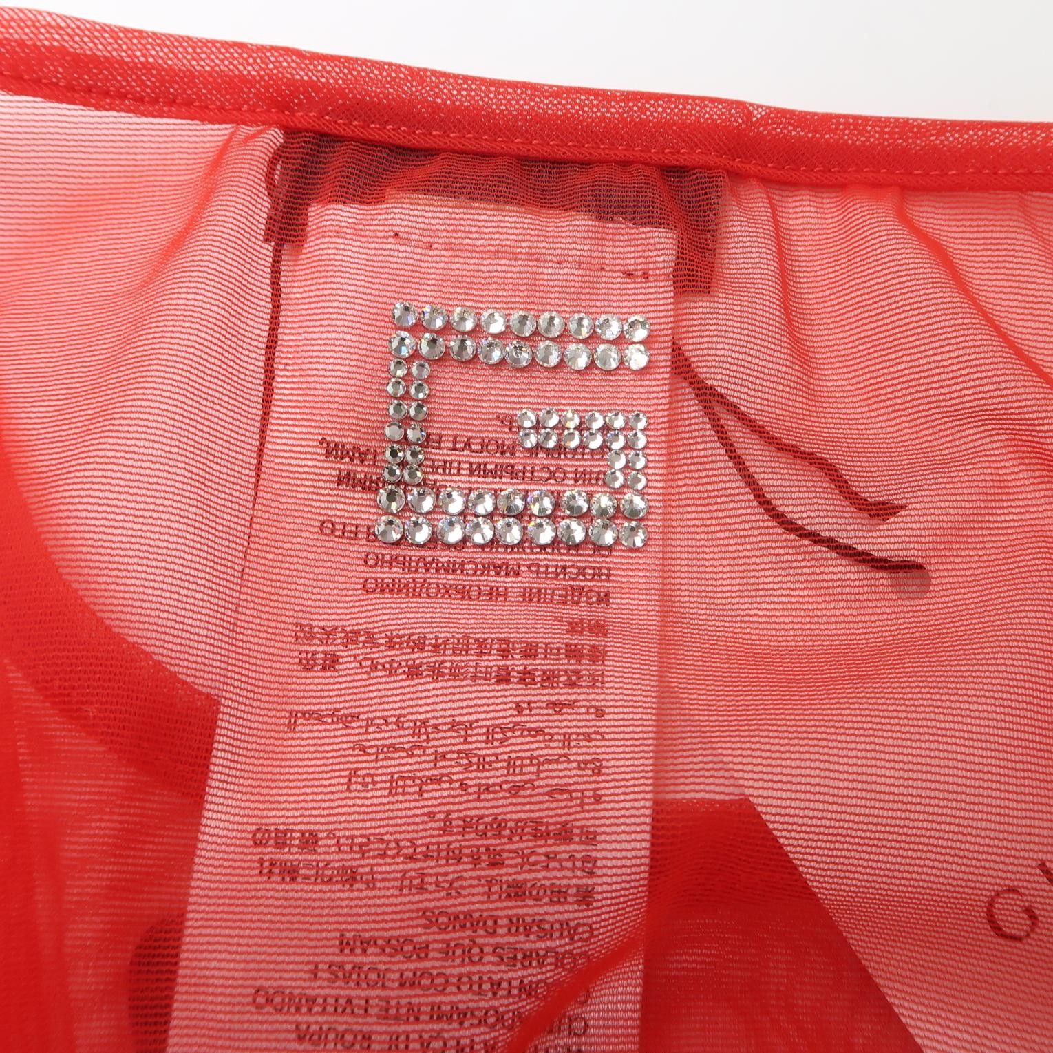 Gucci Red Sheer Mesh Long-Sleeve Top Size XS / US 0-2 / IT 36-38 - 5 Thumbnail