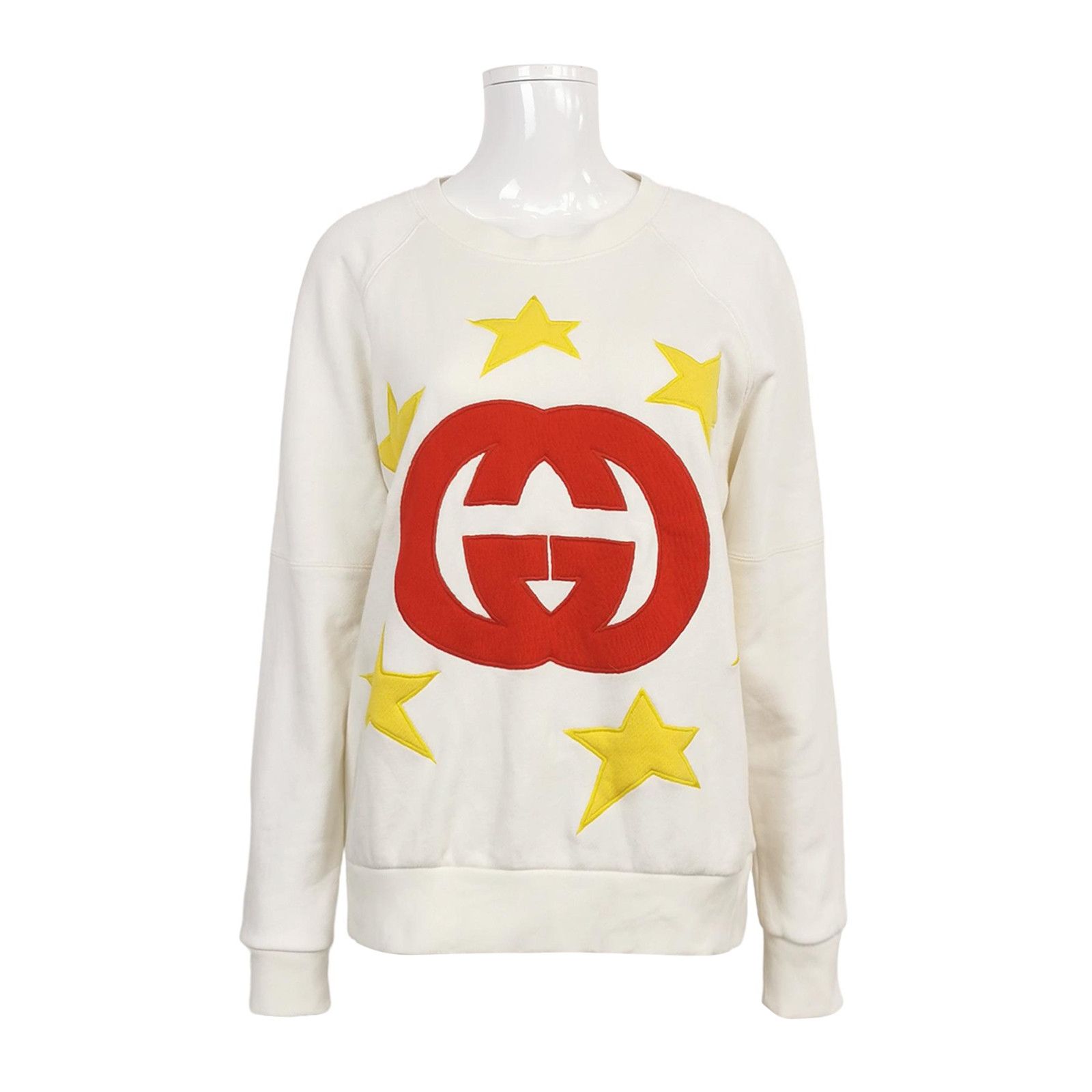 Gucci Gucci XS Cotton Crewneck Sweatshirt w/ Star & GG Logo Size XS / US 0-2 / IT 36-38 - 2 Thumbnail
