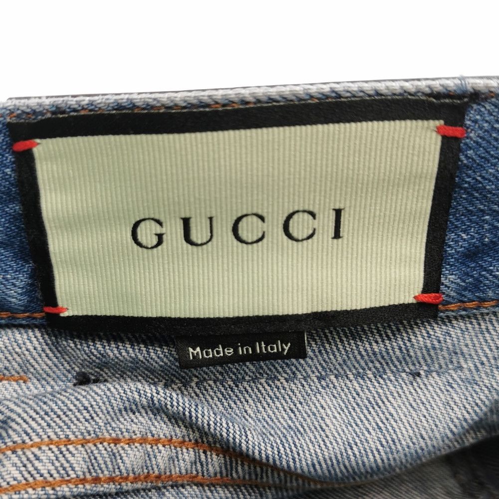 Gucci Gucci Denim Shorts w/ Apple & Double G Logo Size 23" - 9 Thumbnail