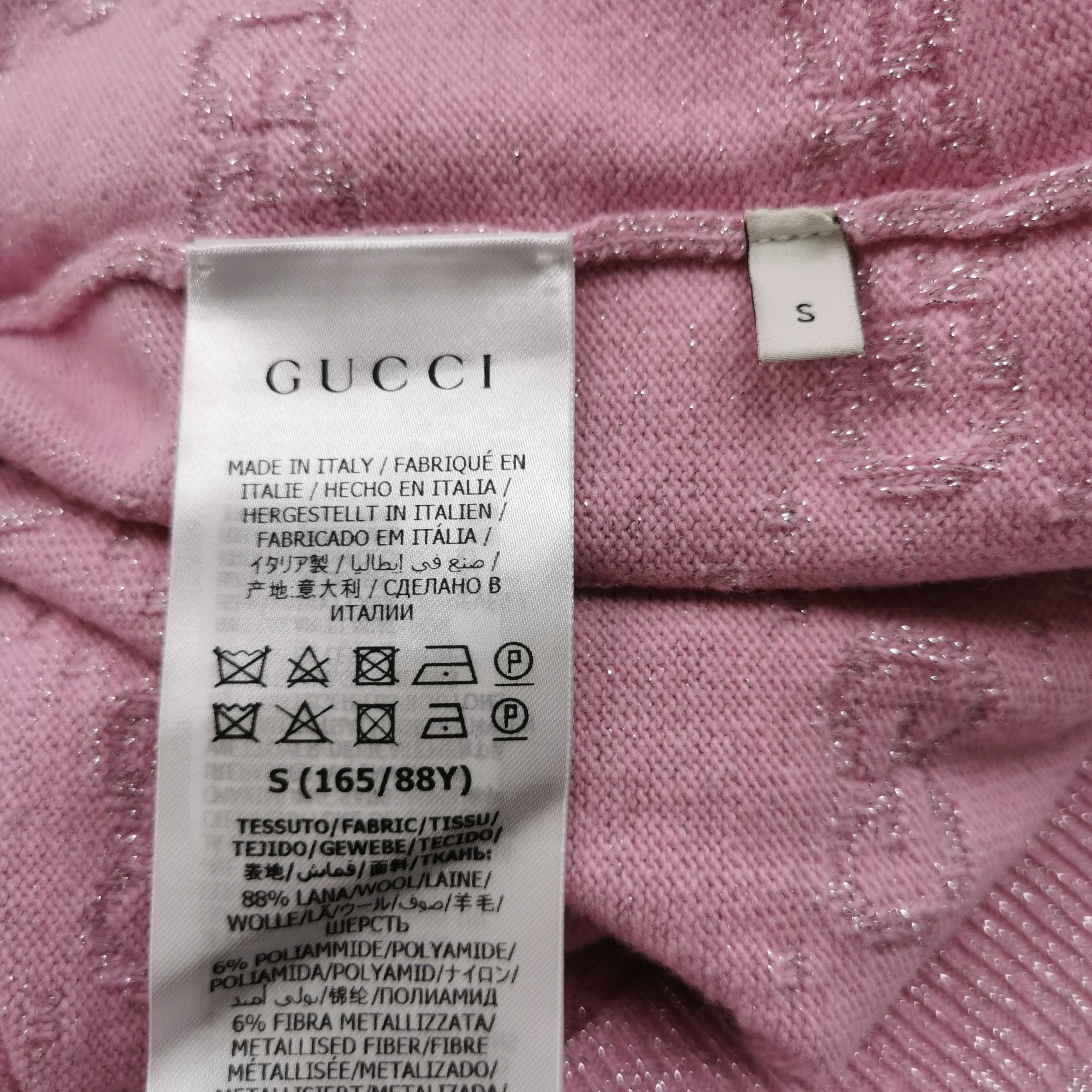 Gucci Gucci S Pink Lapel Wool Blend Knit Sweater Size S / US 4 / IT 40 - 12 Thumbnail