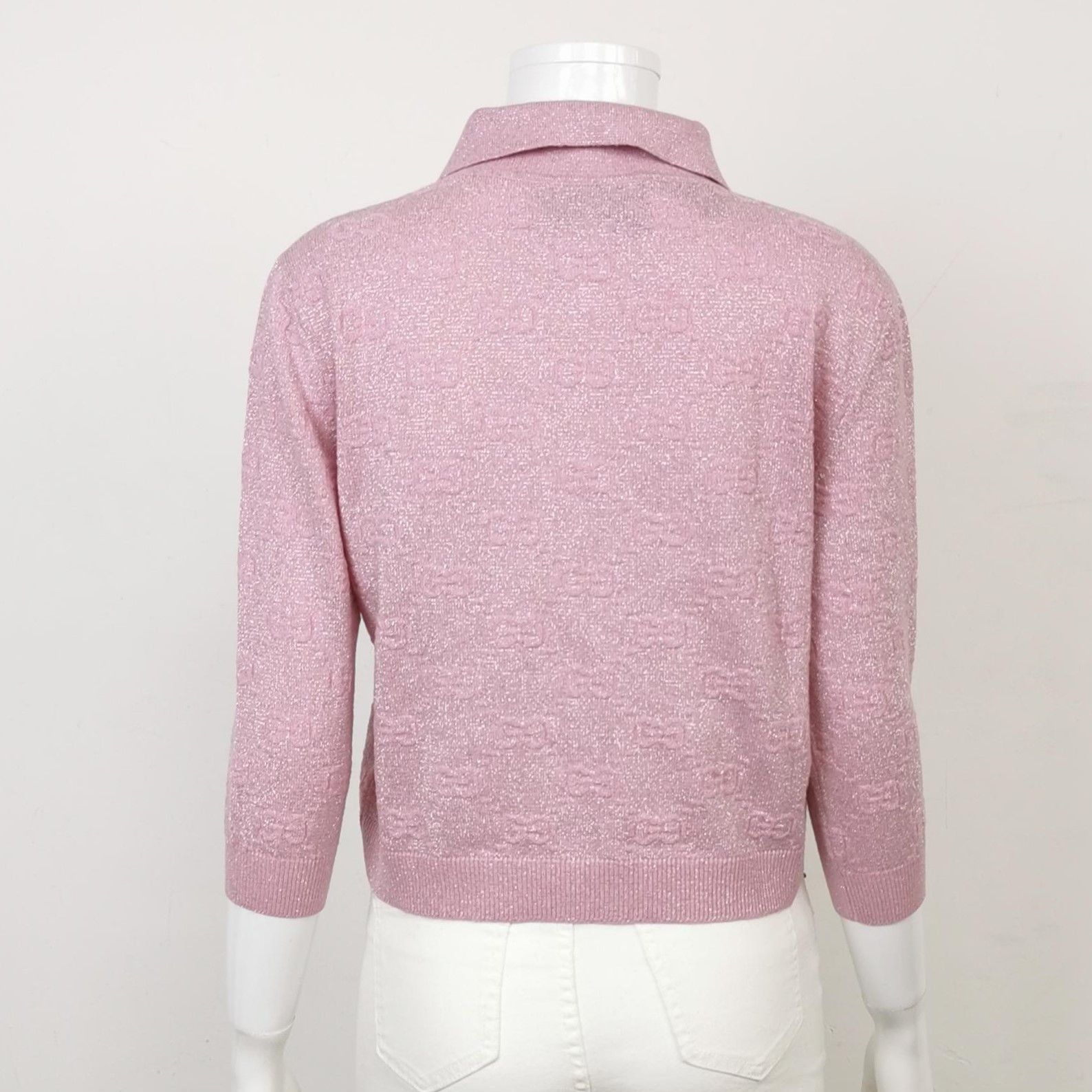 Gucci Gucci S Pink Lapel Wool Blend Knit Sweater Size S / US 4 / IT 40 - 3 Thumbnail