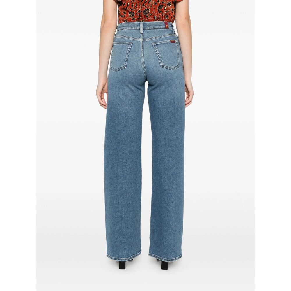 7 For All Mankind 7 For All Mankind BLUE Denim - Wide-Leg Jeans Size 24" / US 00 / IT 34 - 4 Thumbnail
