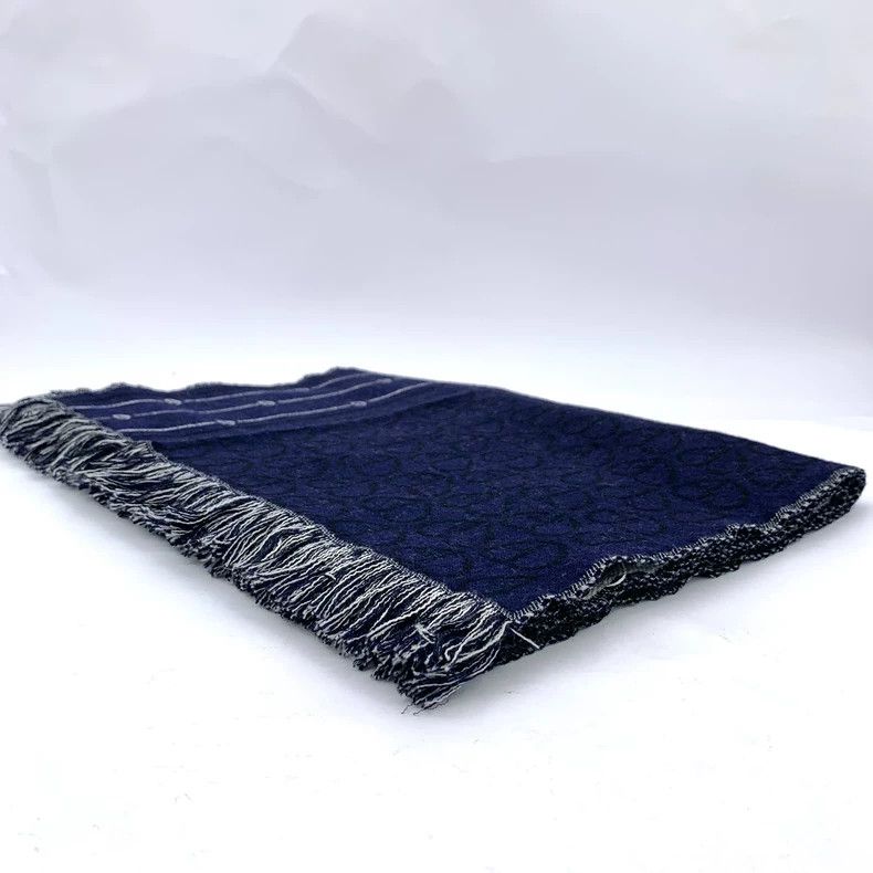 Dior Dior Blue CD Embroidered Wool Scarf Size ONE SIZE - 6 Thumbnail