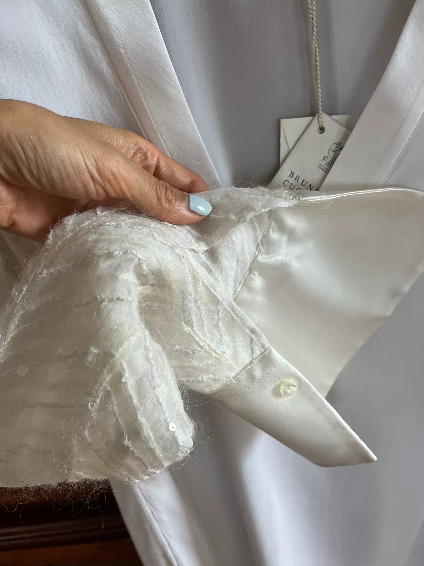 Brunello Cucinelli Brunello Cucinelli White Embroidered Shirt Size US XS / EU 42 / 0 - 4 Thumbnail