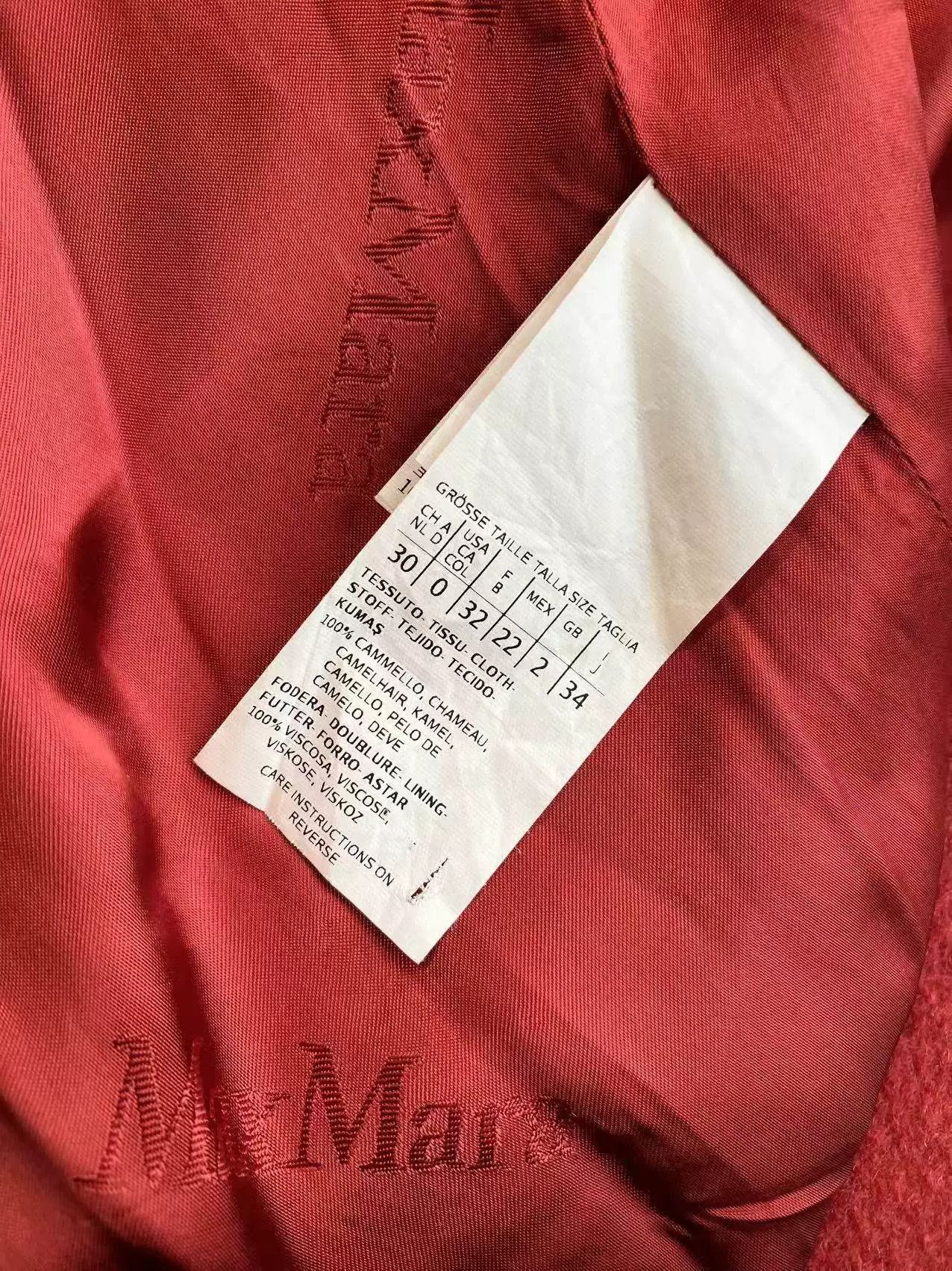 Max Mara Maxmara Red Camel Hair Belted Coat Size US XS / EU 42 / 0 - 6 Thumbnail