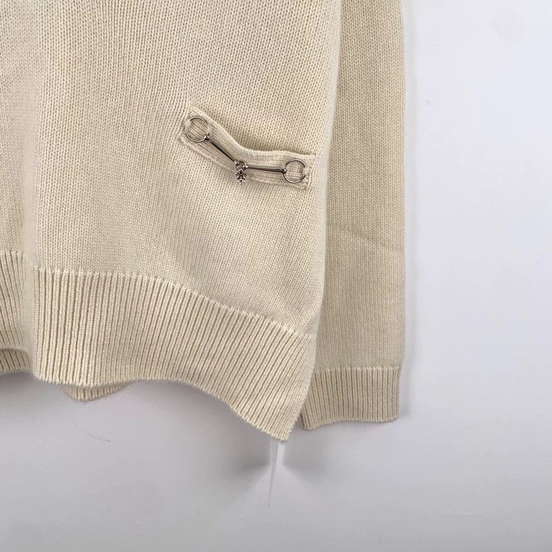 Hermes Hermes Oatmeal Horsebit Cashmere Sweater Size US S / EU 44-46 / 1 - 4 Thumbnail