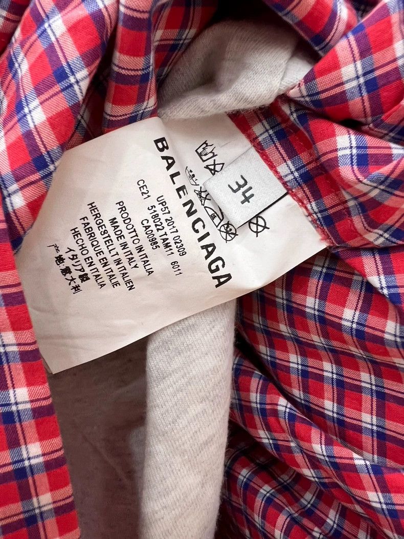 Balenciaga Balenciaga Two-Piece Check Shirt Size US XS / EU 42 / 0 - 2 Thumbnail