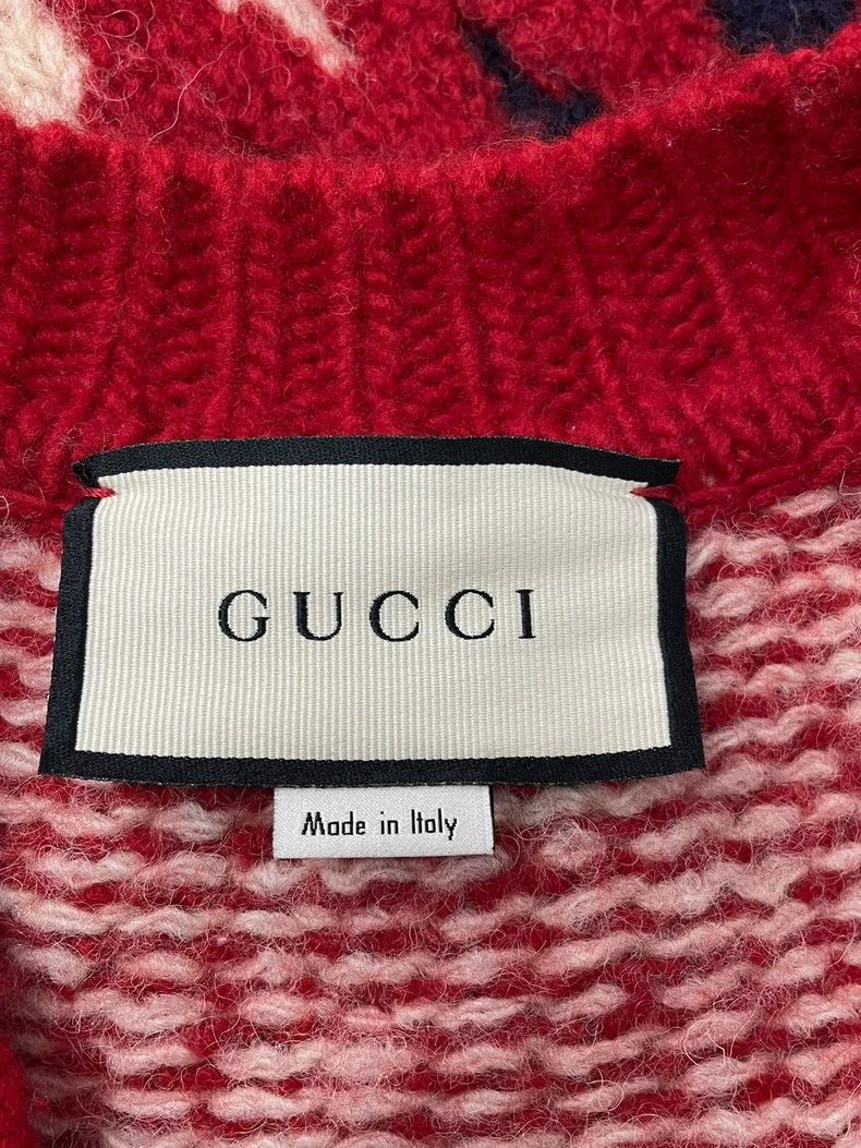 Gucci Gucci Red White Black Wool Cardigan Size US M / EU 48-50 / 2 - 4 Thumbnail
