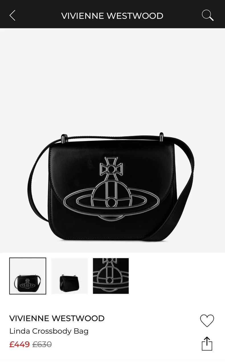 Vivienne Westwood Vivienne Westwood Linda Black Saddle Bag Size ONE SIZE - 5 Thumbnail
