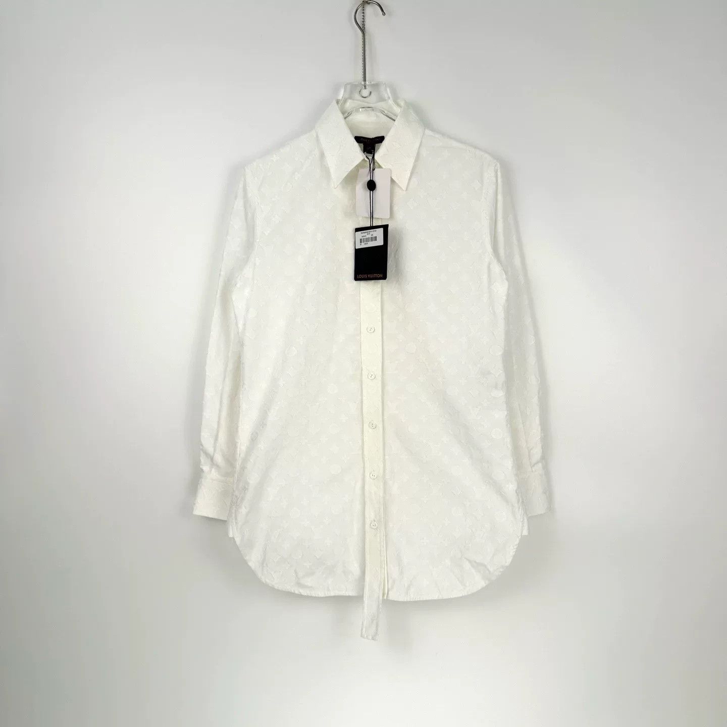 Louis Vuitton LV White Logo Pattern Button-Up Shirt Size US XS / EU 42 / 0 - 3 Thumbnail