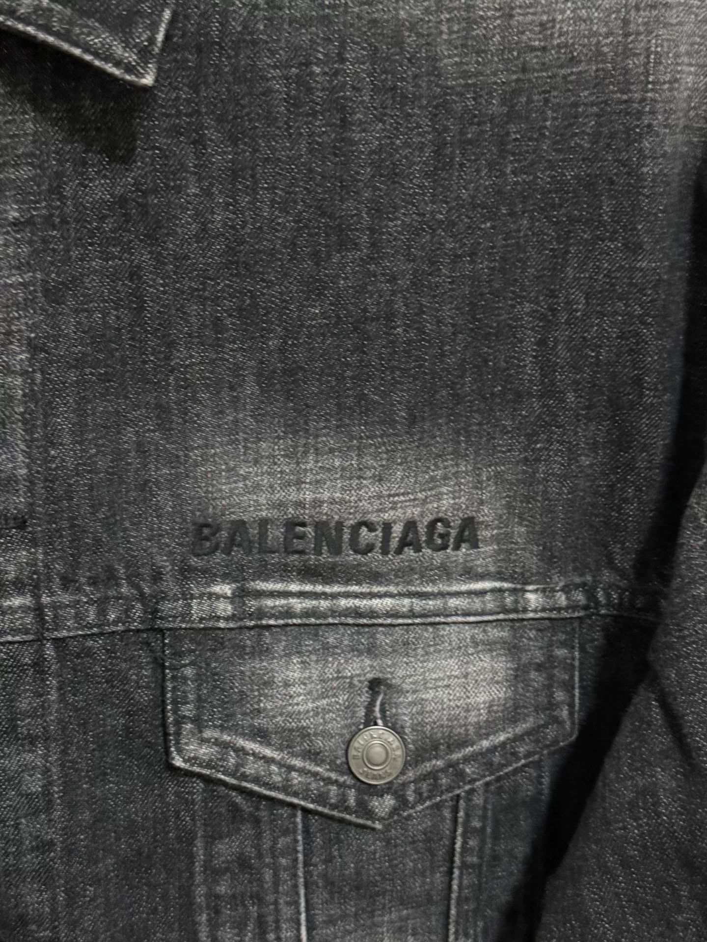 Balenciaga Balenciaga Ash Black Tie-Dye Denim Jacket Size US S / EU 44-46 / 1 - 3 Thumbnail