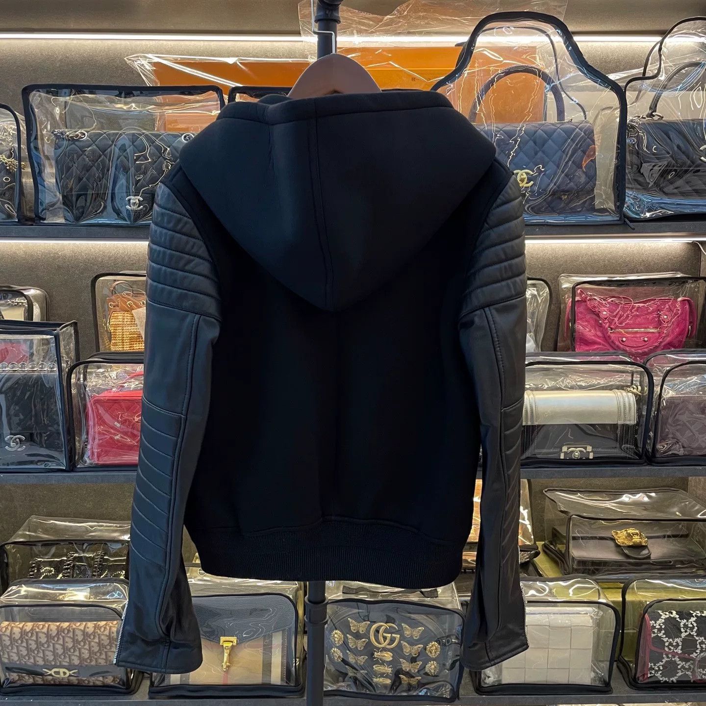 Givenchy Givenchy Black Leather Hooded Jacket Size US M / EU 48-50 / 2 - 2 Thumbnail